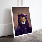 Original King Lion Digital Art Print. Printable Wall Art. Modern Lion Artwork. Instant Download. Contemporary Animal Poster. Lion Portrait