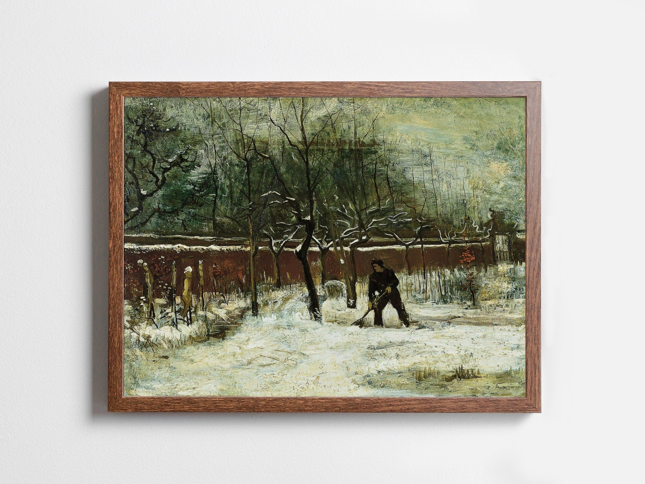 Vicarage Garden Under Snow by Vincent van Gogh. Printable Famous Art Print. Instant Download van Gogh Print Vintage Painting. Fine Art Print