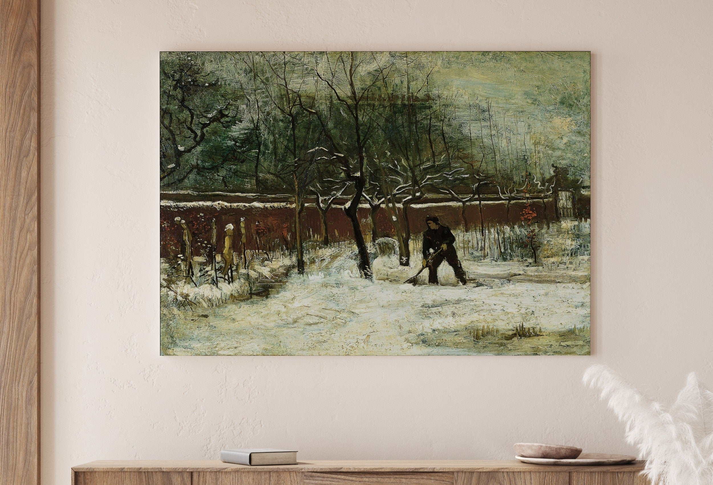 Vicarage Garden Under Snow by Vincent van Gogh. Printable Famous Art Print. Instant Download van Gogh Print Vintage Painting. Fine Art Print
