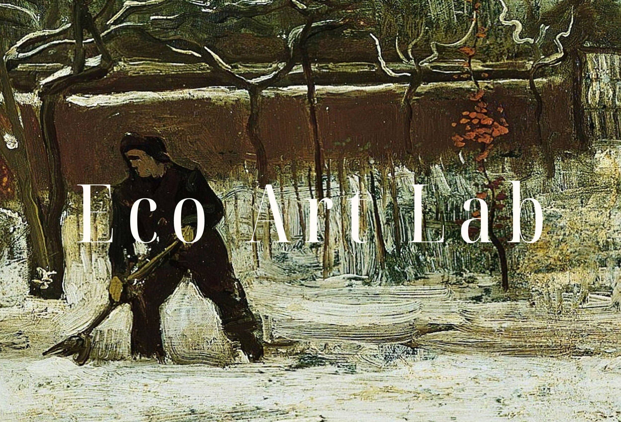 Vicarage Garden Under Snow by Vincent van Gogh. Printable Famous Art Print. Instant Download van Gogh Print Vintage Painting. Fine Art Print