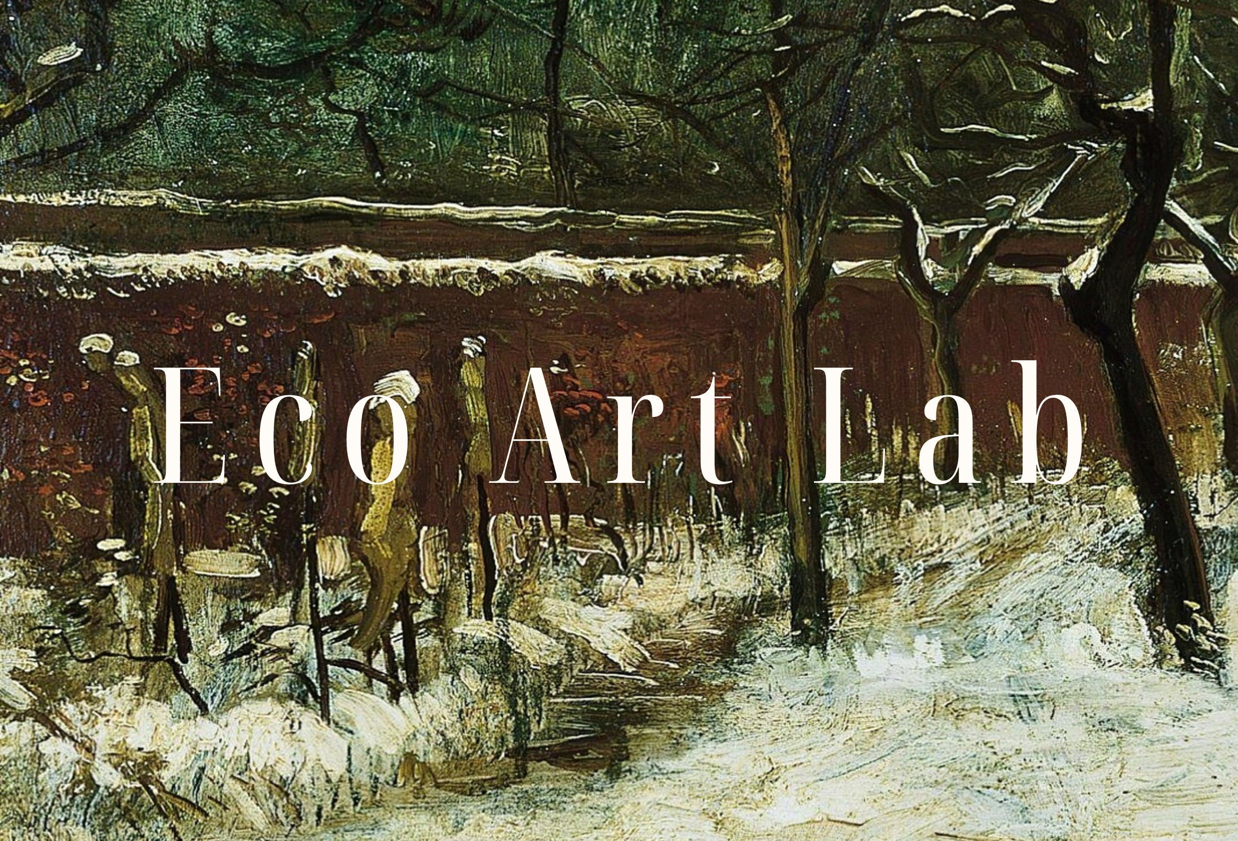 Vicarage Garden Under Snow by Vincent van Gogh. Printable Famous Art Print. Instant Download van Gogh Print Vintage Painting. Fine Art Print