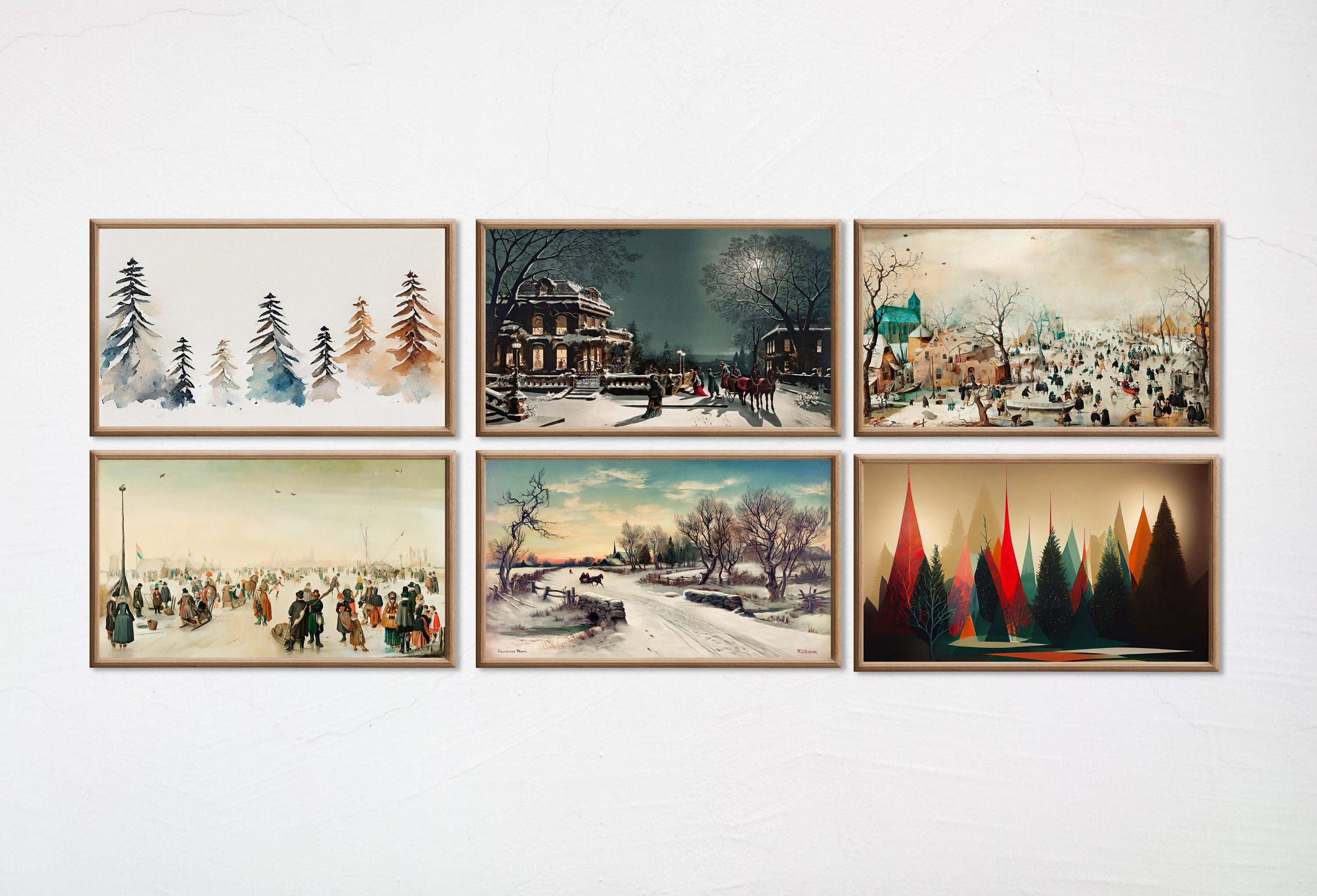 Set of 15 Samsung Frame TV 4K Art. Christmas Landscapes Winter Art Digital Collection. Holiday Decor Art Set. Instant Download Frame TV Art