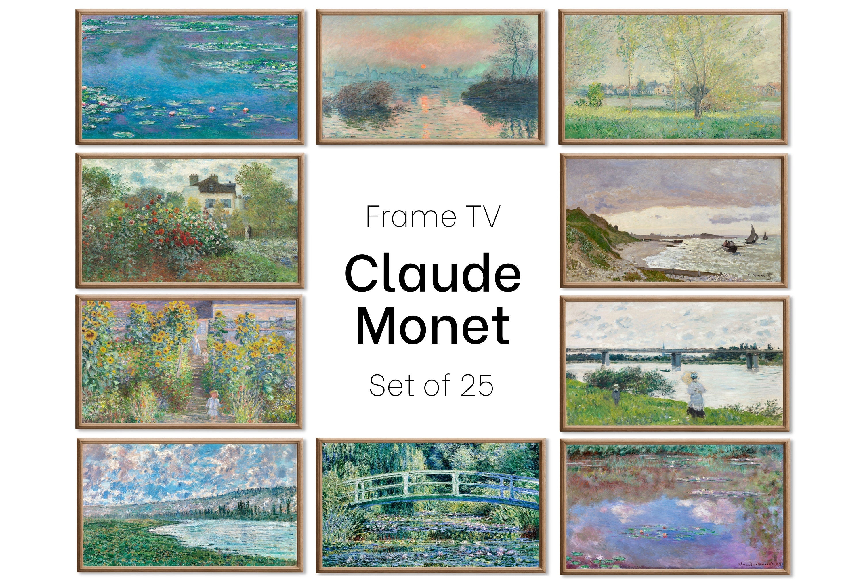 Set of 25 Samsung Frame TV Art 4K. Ultimate Claude Monet Famous Paintings Collection. Claude Monet Art Set Instant Download Frame TV Art