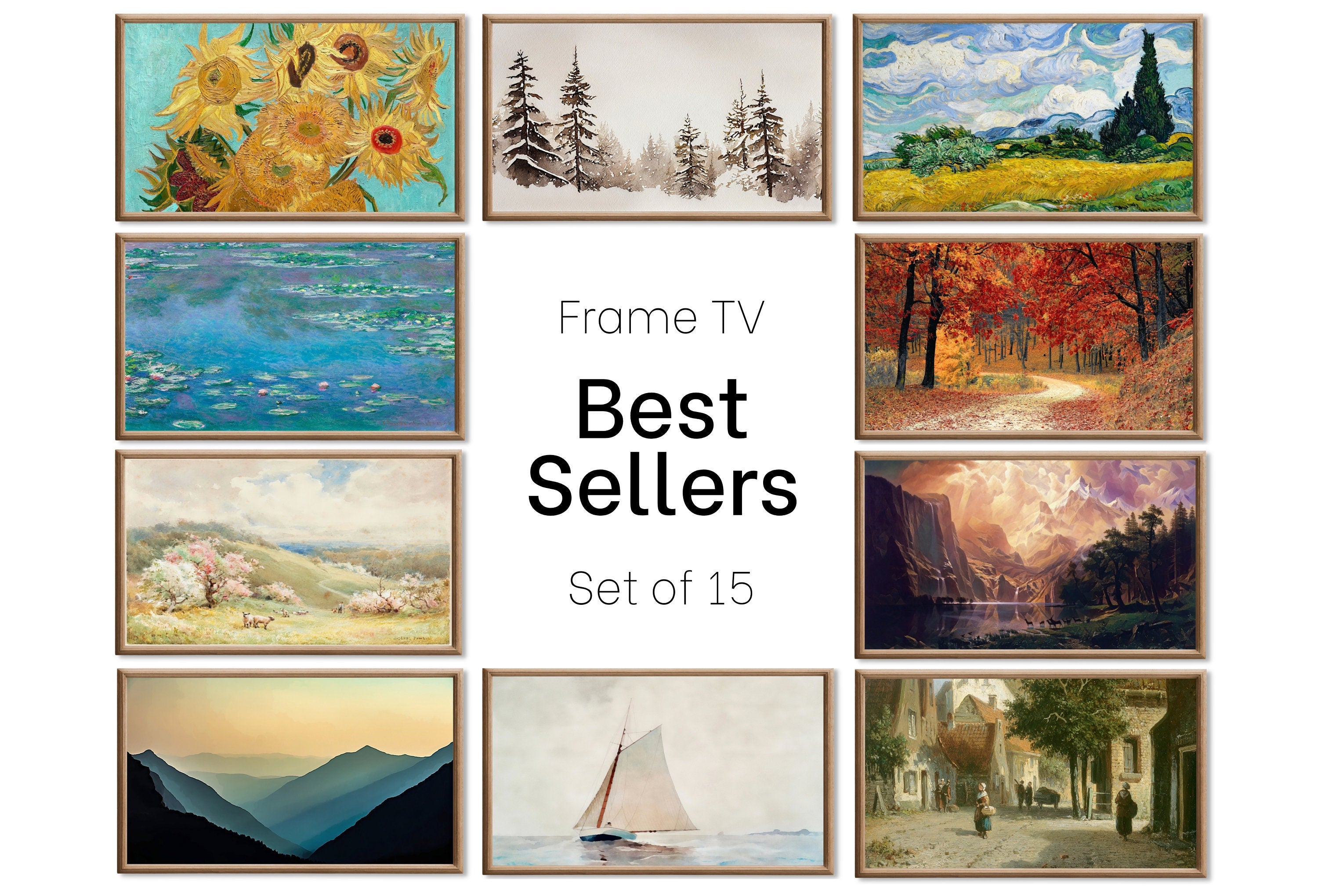 Set of 15 Samsung Frame TV 4K Art. Best Sellers Paintings & Digital Art Ultimate Collection. TV Art Set. Instant Download Frame TV Art