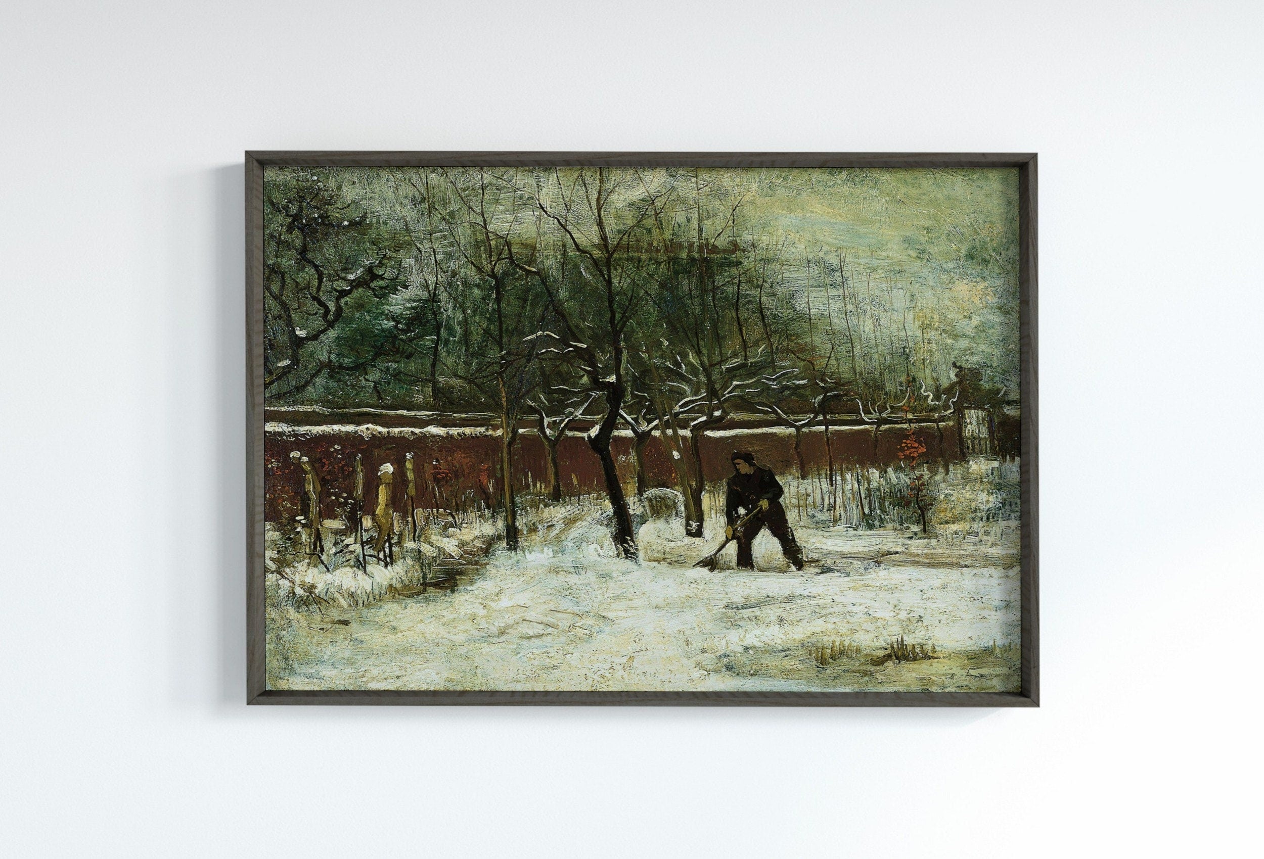 Vicarage Garden Under Snow by Vincent van Gogh. Printable Famous Art Print. Instant Download van Gogh Print Vintage Painting. Fine Art Print
