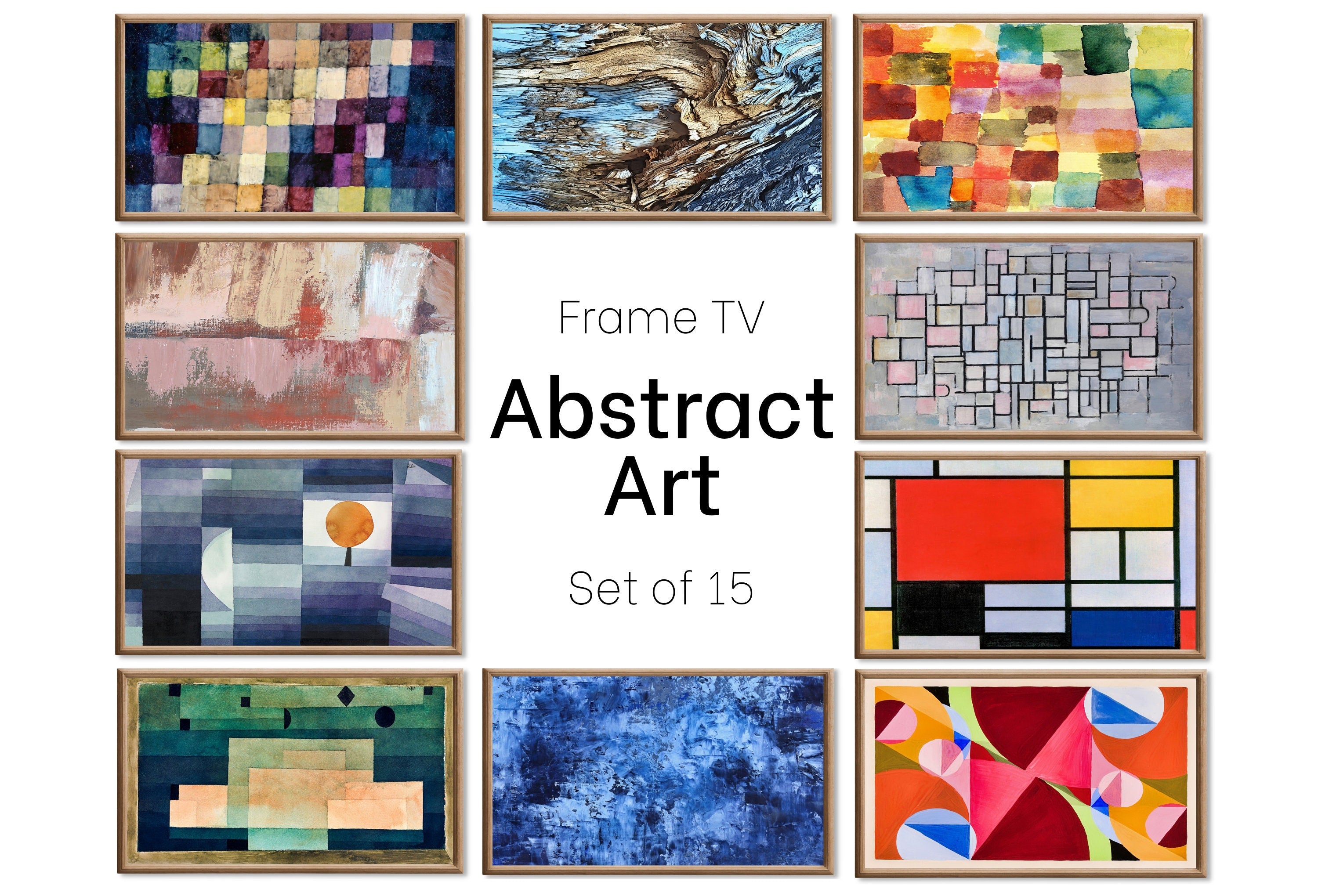 Set of 15 Samsung Frame TV 4K Art. Ultimate Abstract Vintage & Modern Paintings Collection. Abstract Art Set. Instant Download Frame TV Art
