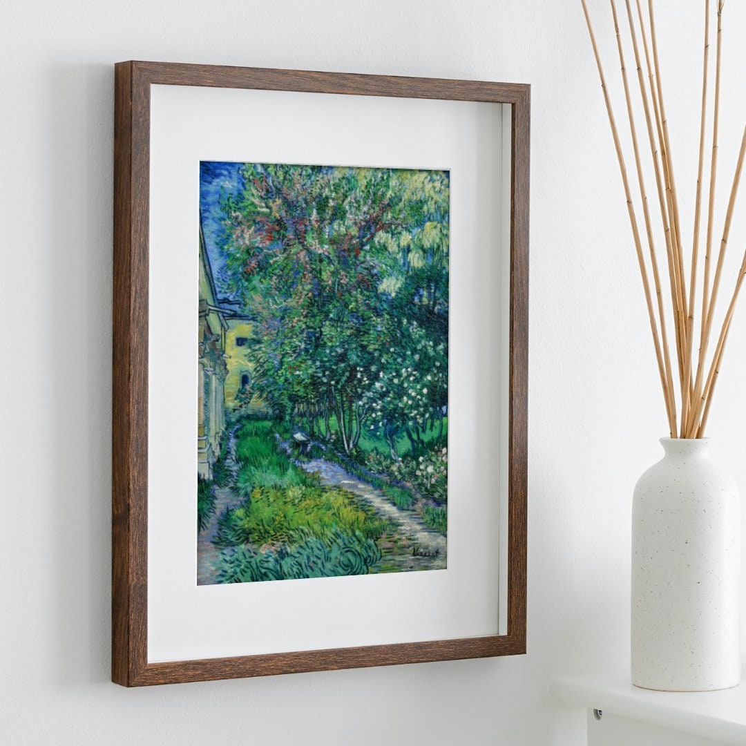Vincent van Gogh The Garden at the Asylum at Saint-Rémy. Famous Vintage Painting. Instant Download Printable Wall Art. Vintage Floral Poster