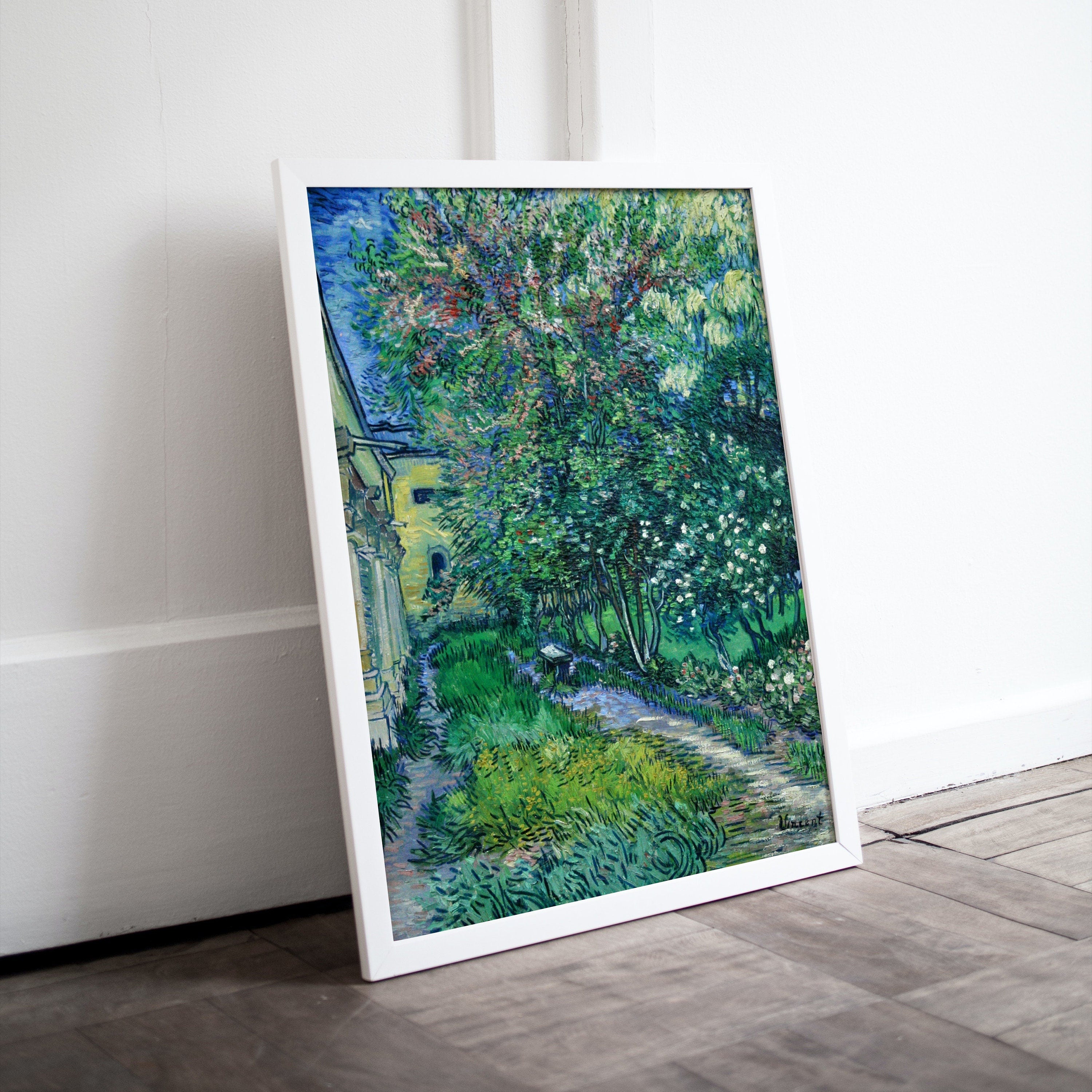 Vincent van Gogh The Garden at the Asylum at Saint-Rémy. Famous Vintage Painting. Instant Download Printable Wall Art. Vintage Floral Poster