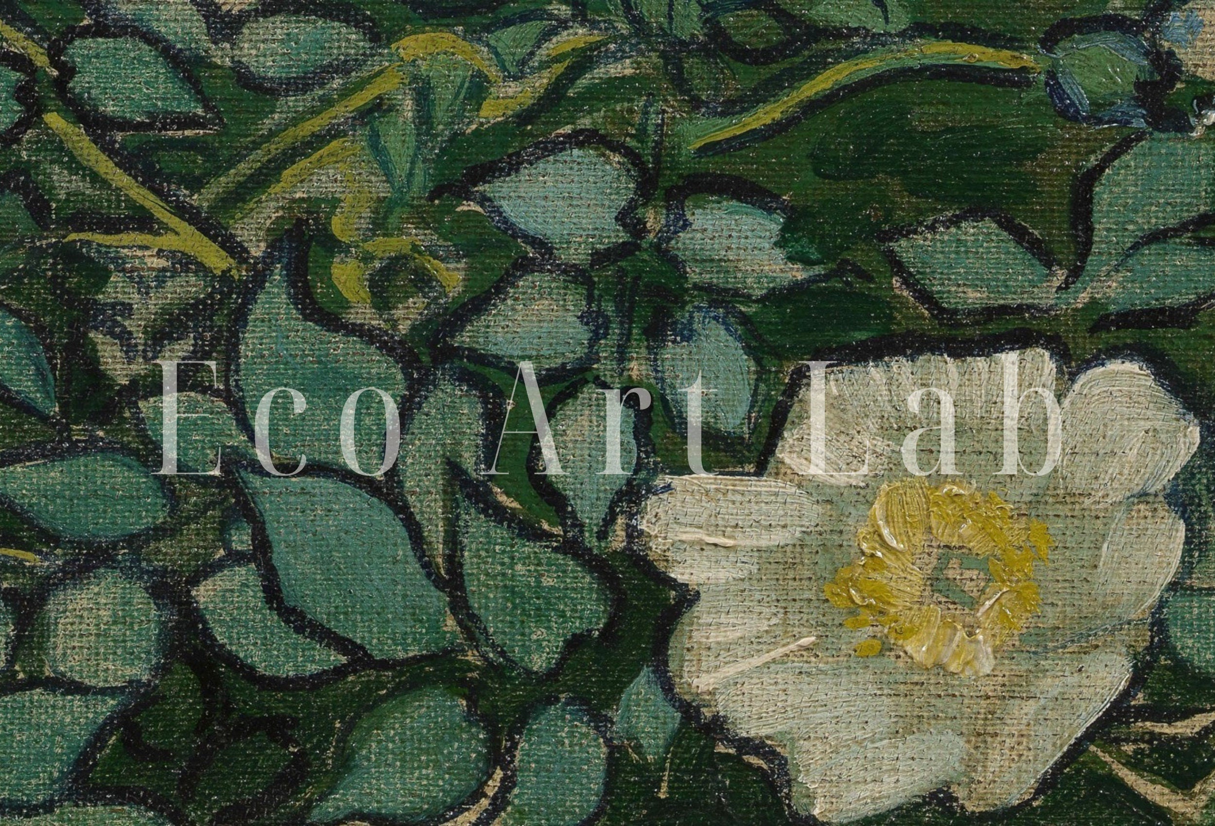 Wild Roses Famous van Gogh Painting Art Print. Instant Download Printable van Gogh Fine Art. Vintage Botanical Art. White Roses Painting.