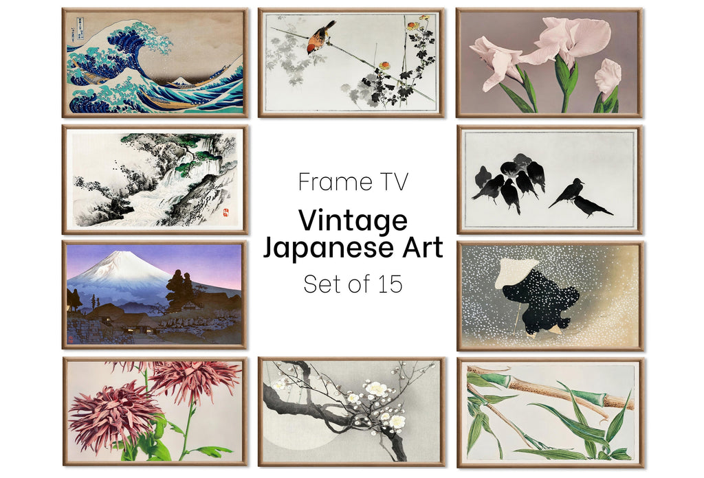 Set of 15 Samsung Frame TV 4K Art. Vintage Japanese Paintings Collection. Antique Japanese Art Set. Instant Download Japanese Frame TV Art