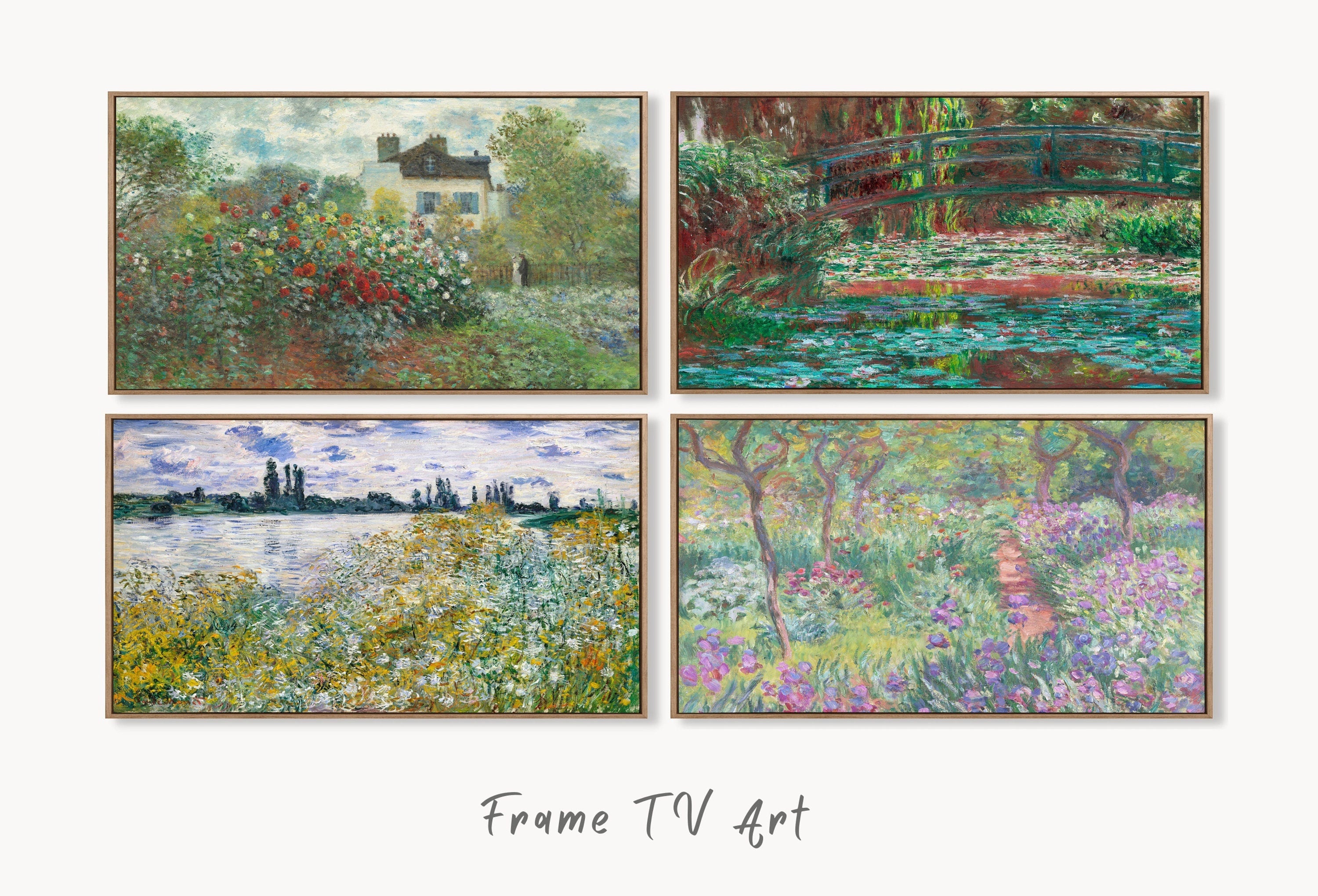 Set of 4 Samsung Frame TV Art 4K. Claude Monet Famous Paintings Collection. Claude Monet Art Set. Instant Download. Vintage Frame TV Art #4