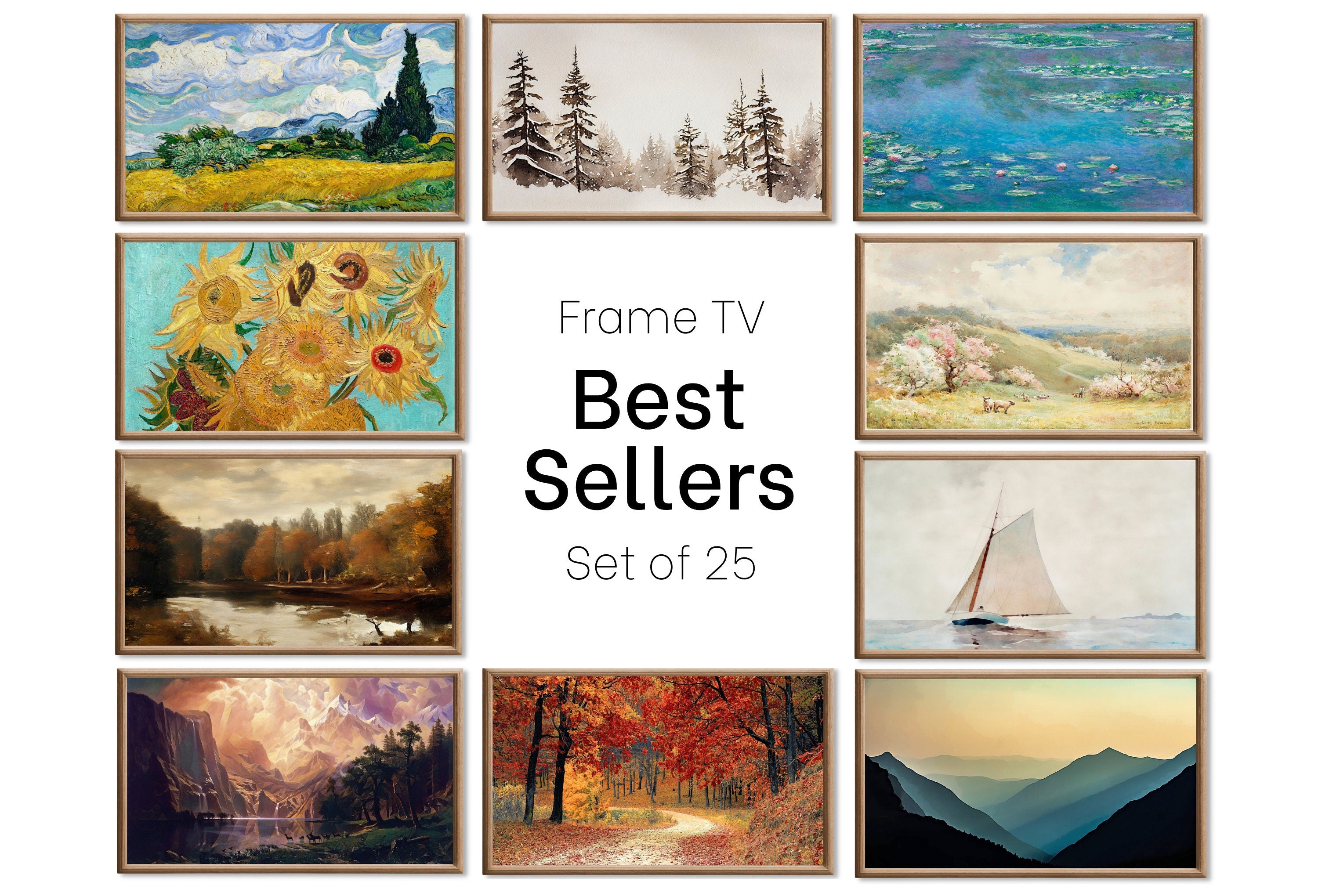 Set of 25 Samsung Frame TV 4K Art. Best Sellers Paintings & Digital Art Ultimate Collection. TV Art Set. Instant Download Frame TV Art
