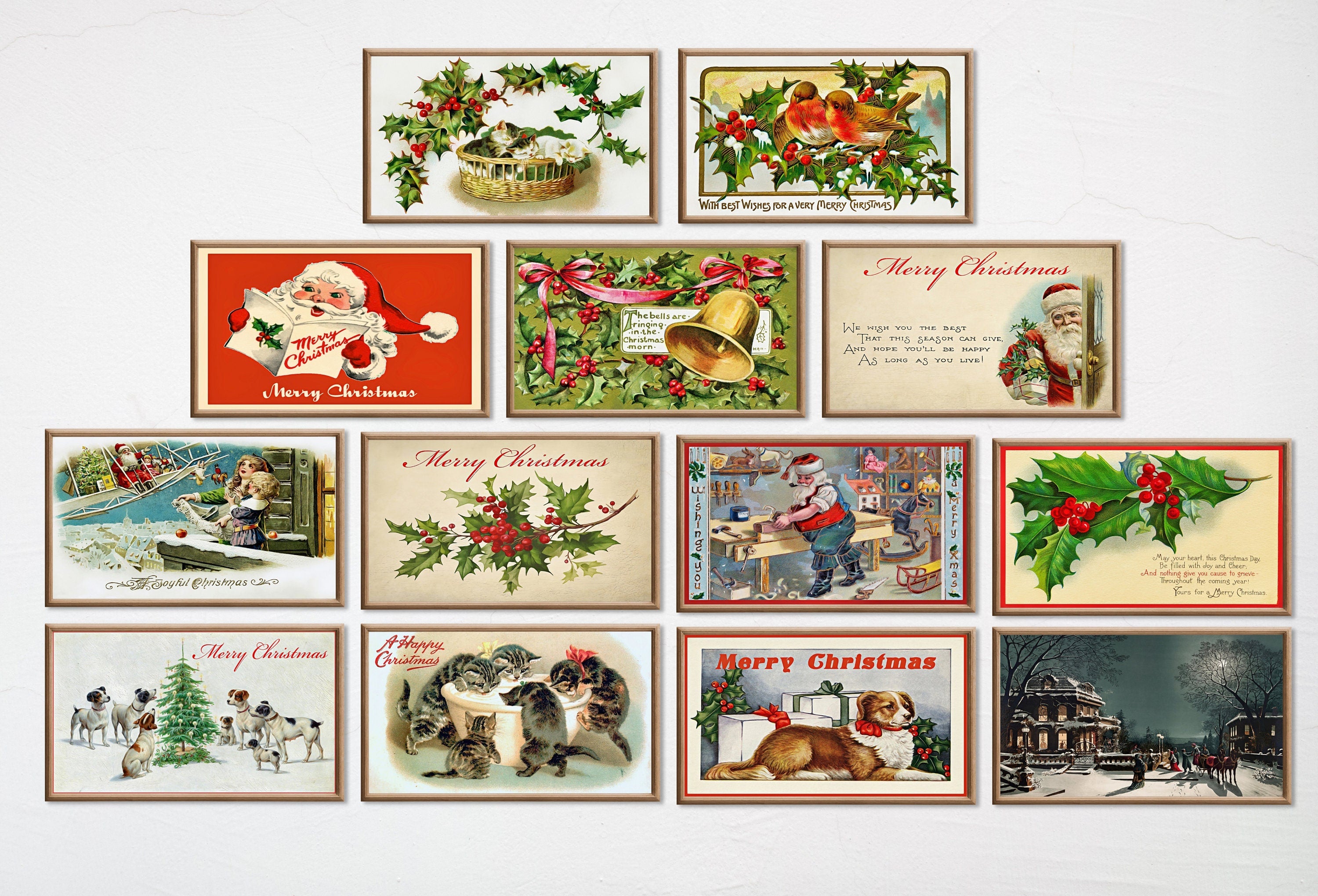 Set of 25 Samsung Frame TV 4K Art. Vintage Christmas Art Digital Collection. Christmas Wall Decor TV Art Set. Instant Download Frame TV Art