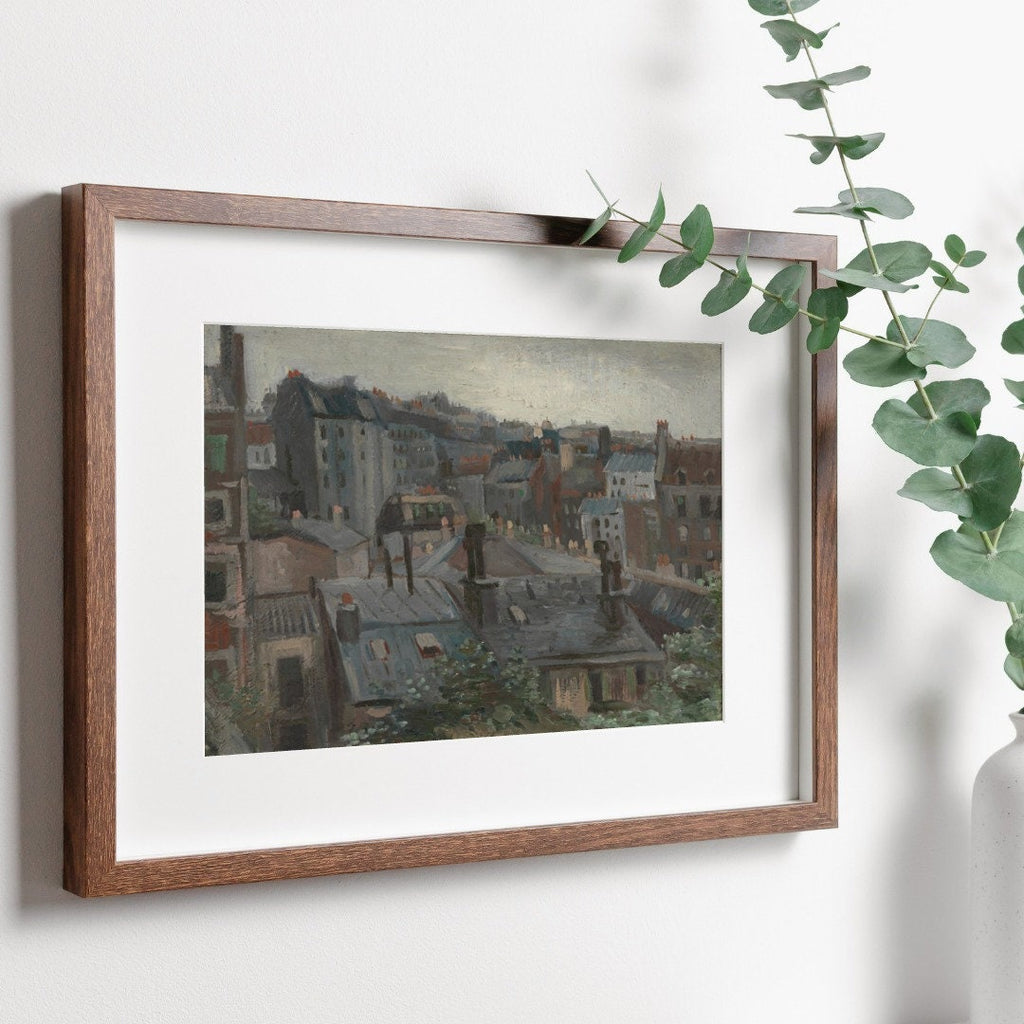 Vincent van Gogh View from Vincent's Studio. Famous Printable Oil Painting. Instant Download. van Gogh Paris Cityscape Vintage Fine Art
