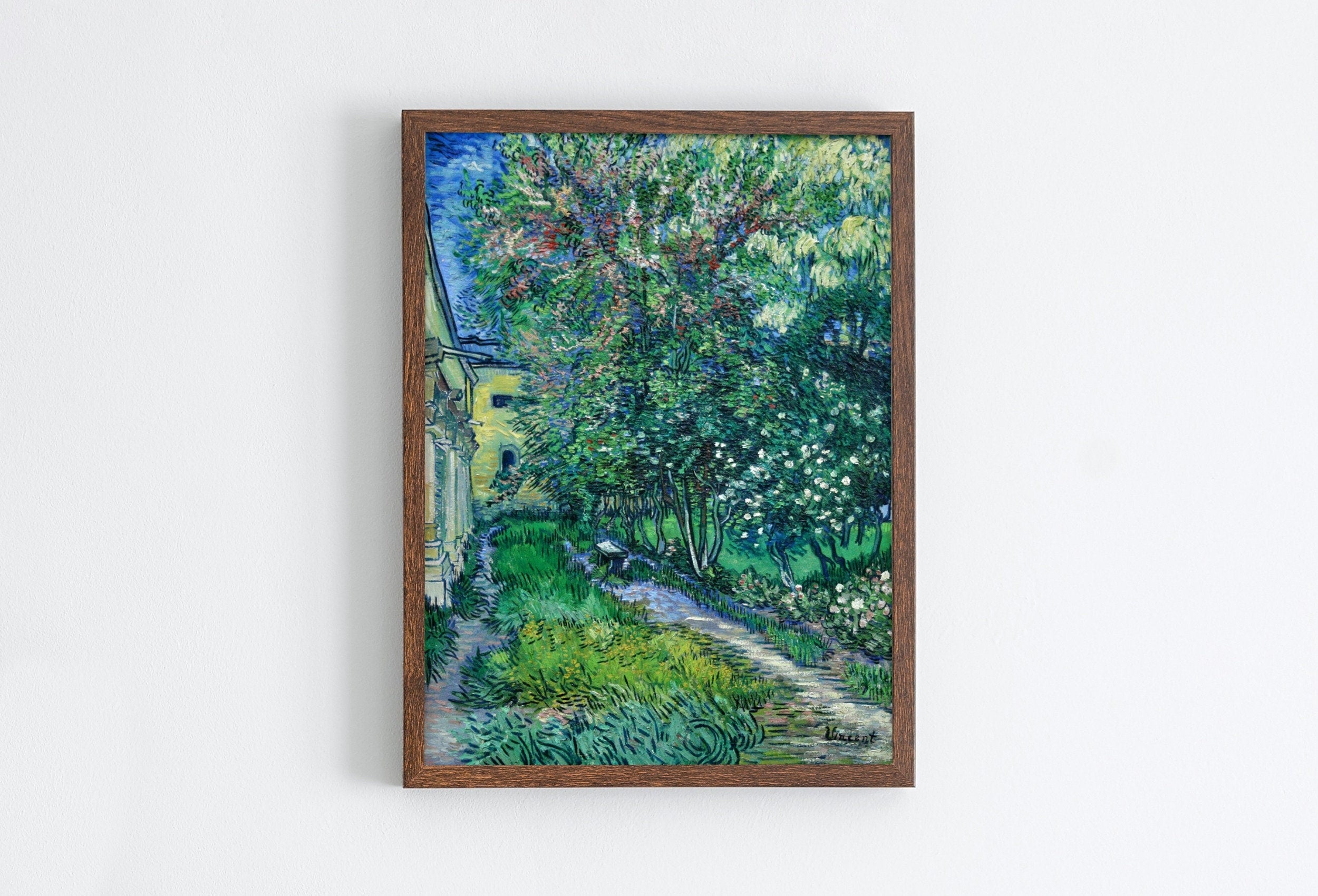 Vincent van Gogh The Garden at the Asylum at Saint-Rémy. Famous Vintage Painting. Instant Download Printable Wall Art. Vintage Floral Poster
