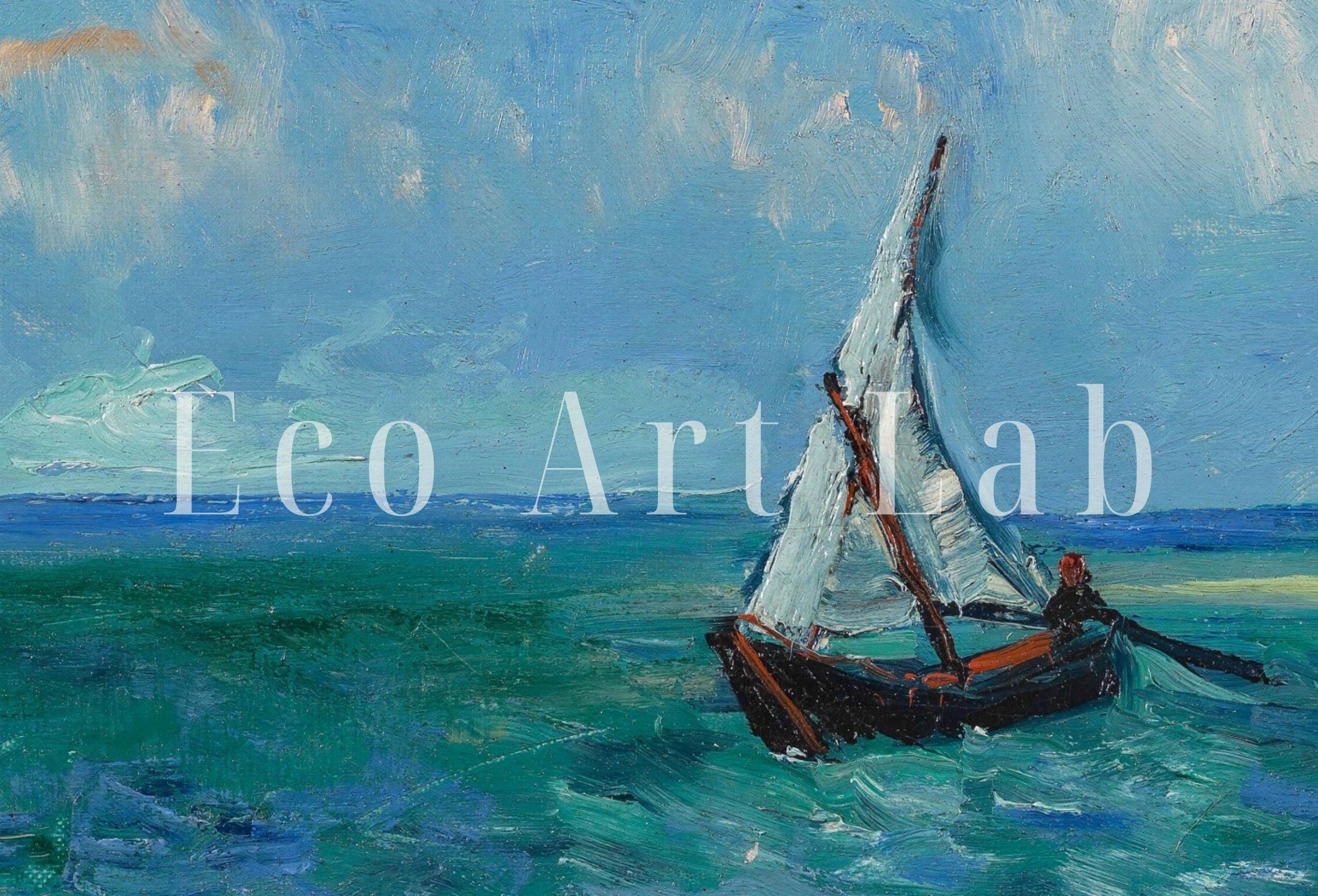 Seascape with Boats. Vincent van Gogh Printable Famous Art Print. Instant Download van Gogh Print. Vintage Nautical Painting. Fine Art Print