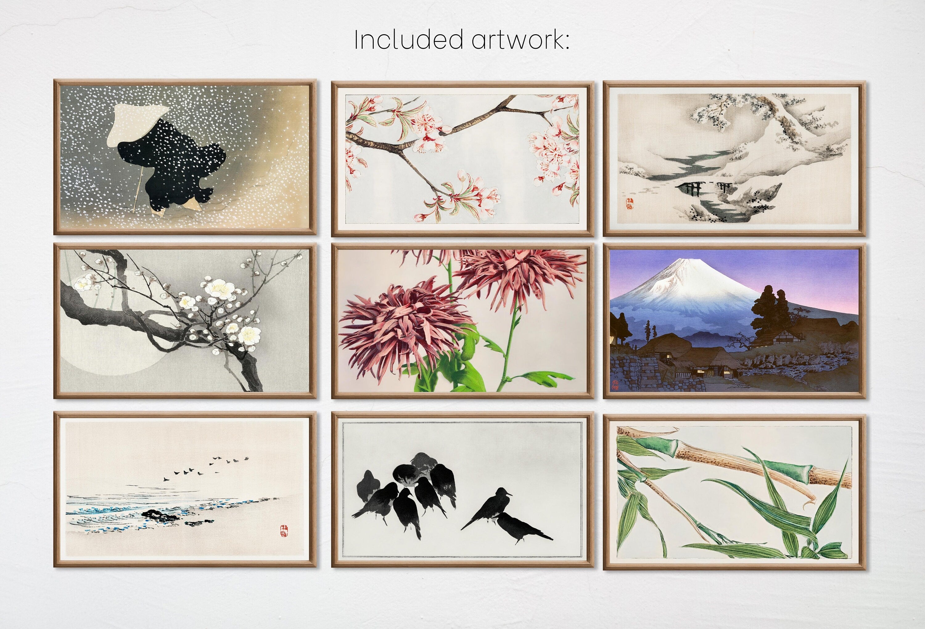 Set of 15 Samsung Frame TV 4K Art. Vintage Japanese Paintings Collection. Antique Japanese Art Set. Instant Download Japanese Frame TV Art
