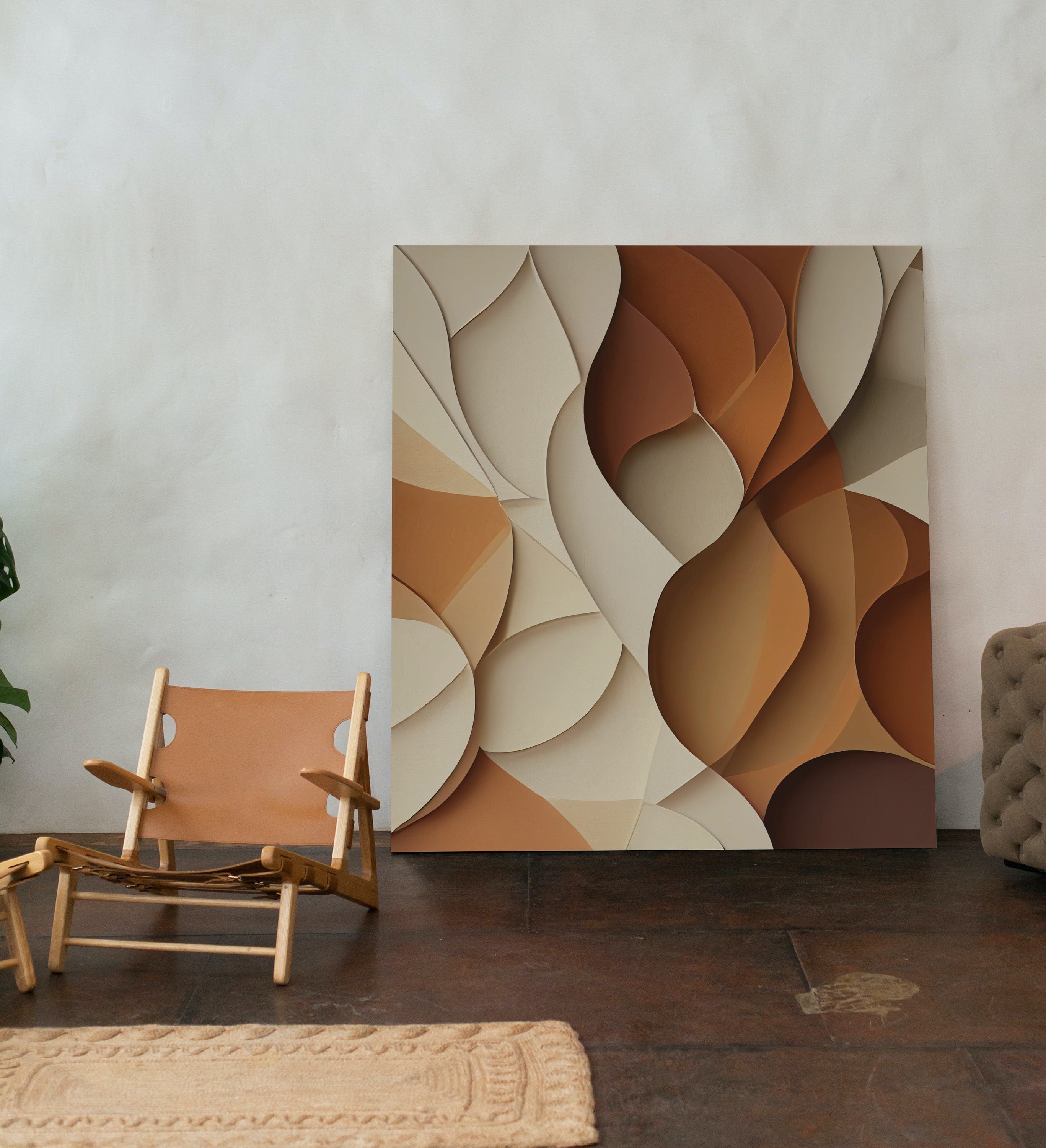 Abstract Painting 3D Texture Art. Large Abstract Printable Art. Neutral Art. Minimalist Wall Art. Modern Contemporary Boho Wall Art Print.