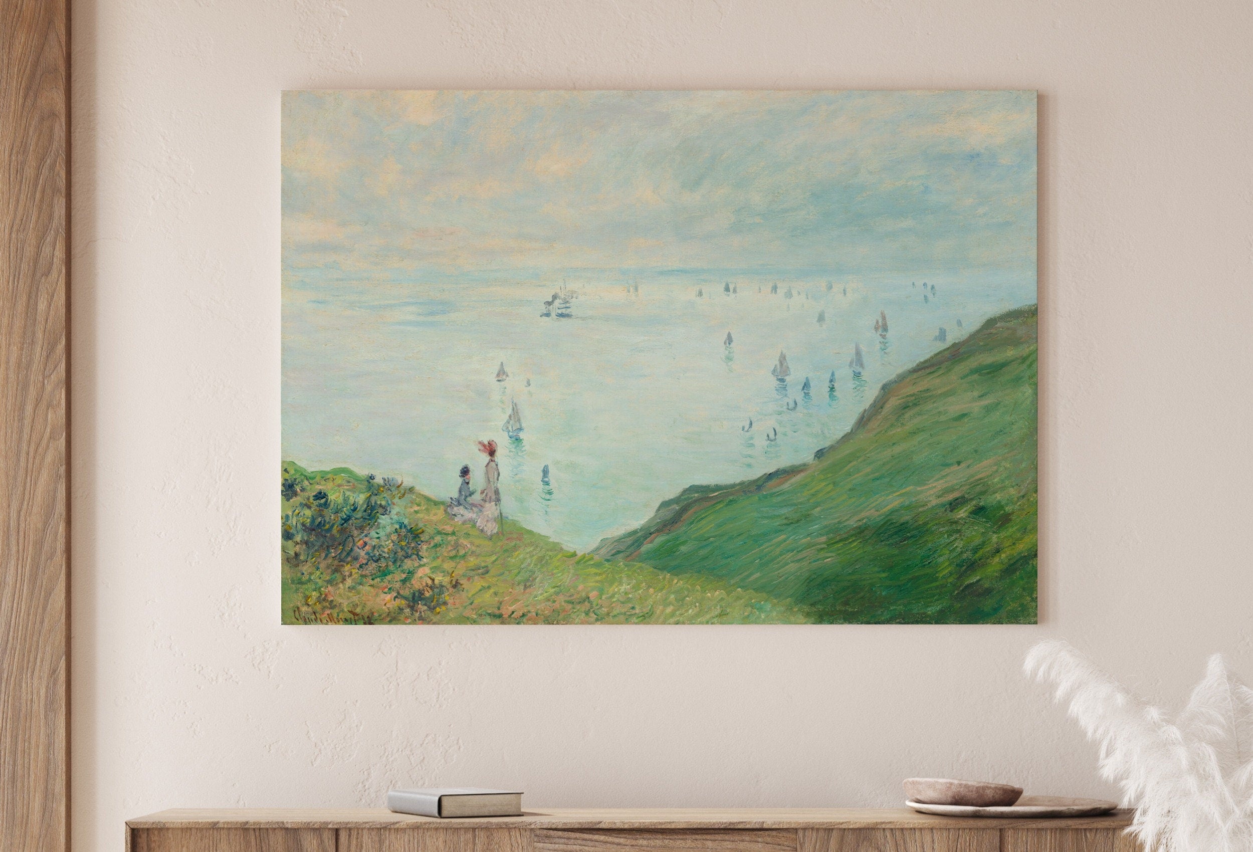 Claude Monet Cliffs at Pourville Painting Famous Monet Art. Instant Download Vintage Decor. Monet Landscape Printable Wall Art Vintage Decor