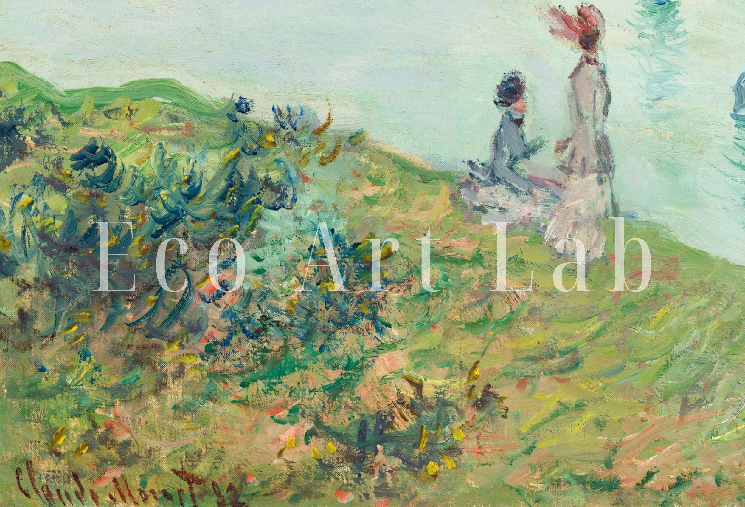 Claude Monet Cliffs at Pourville Painting Famous Monet Art. Instant Download Vintage Decor. Monet Landscape Printable Wall Art Vintage Decor