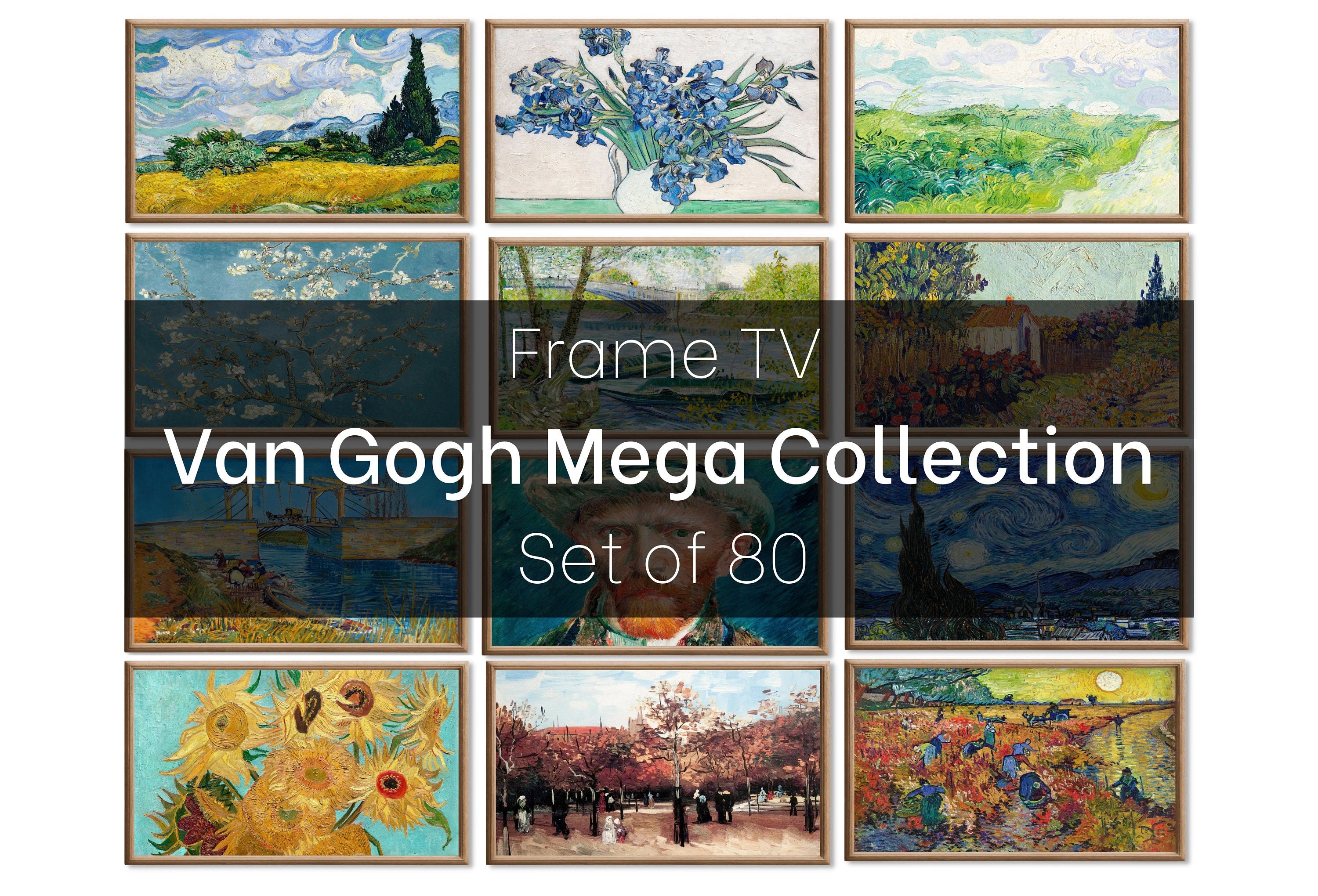 Set of 80 Samsung Frame TV 4K Art. Van Gogh Famous Paintings Mega Collection. Vincent Van Gogh Art Set. Instant Download Frame TV Art Pack