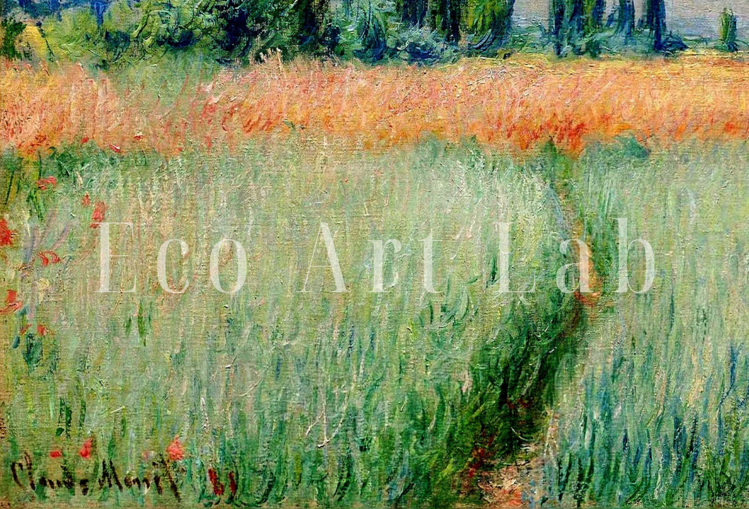 Wheatfield Painting by Claude Monet. Famous Monet Art. Instant Download Vintage Decor. Monet Landscape Printable Wall Art. Vintage Decor