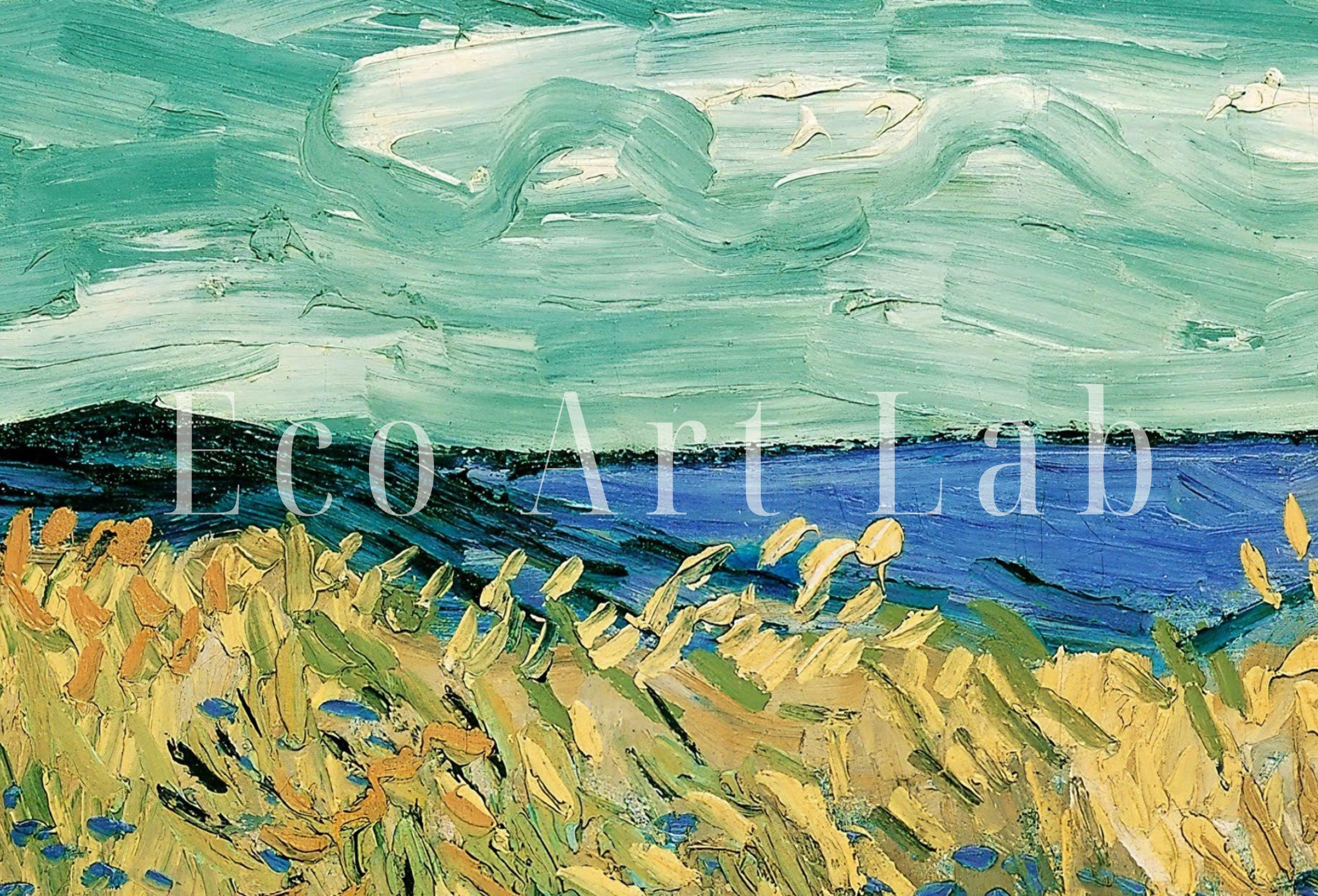 Wheatfield With Cornflowers by Vincent van Gogh. Famous Printable Art. Instant Download van Gogh Print. Vintage Landscape Painting. Fine Art