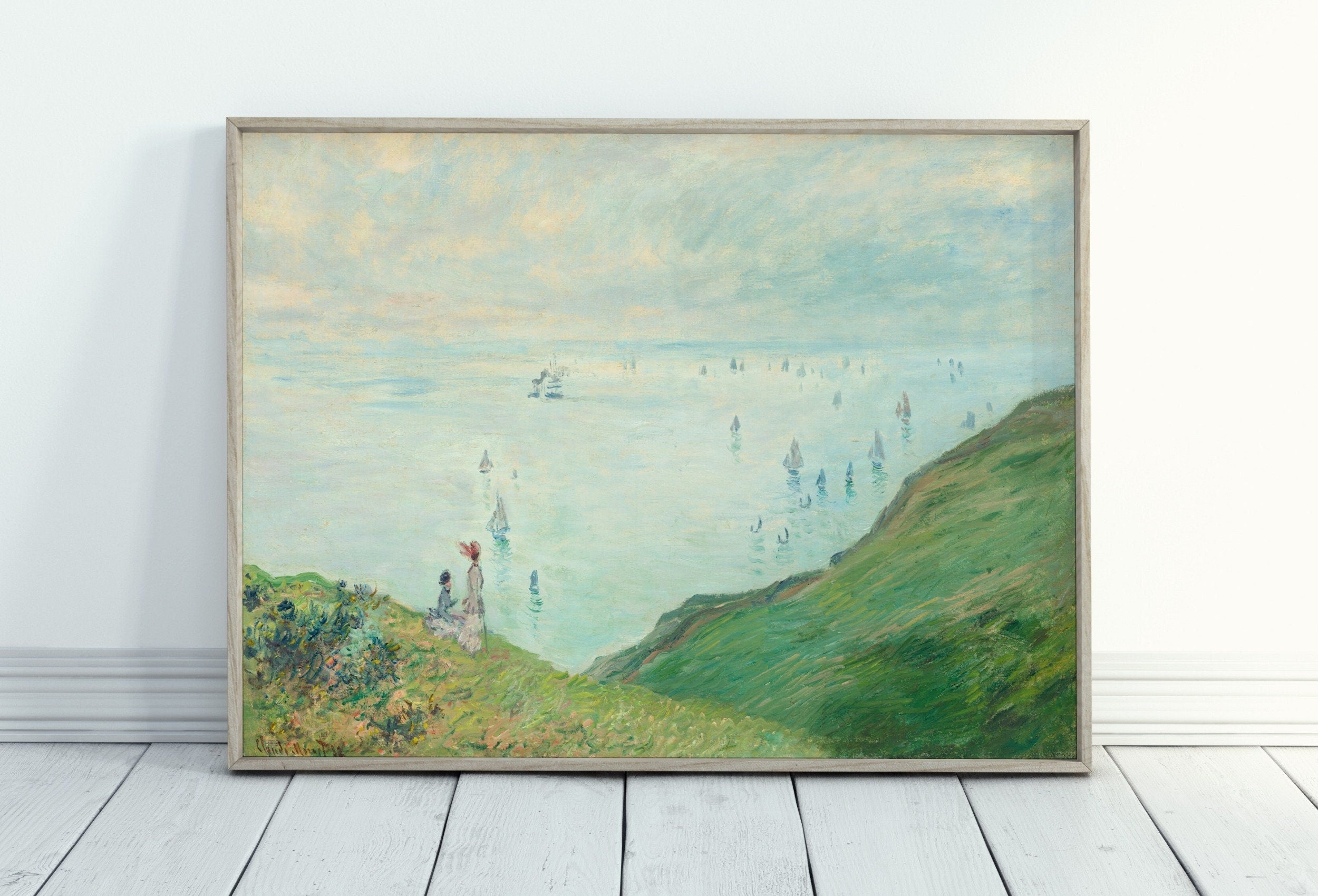 Claude Monet Cliffs at Pourville Painting Famous Monet Art. Instant Download Vintage Decor. Monet Landscape Printable Wall Art Vintage Decor