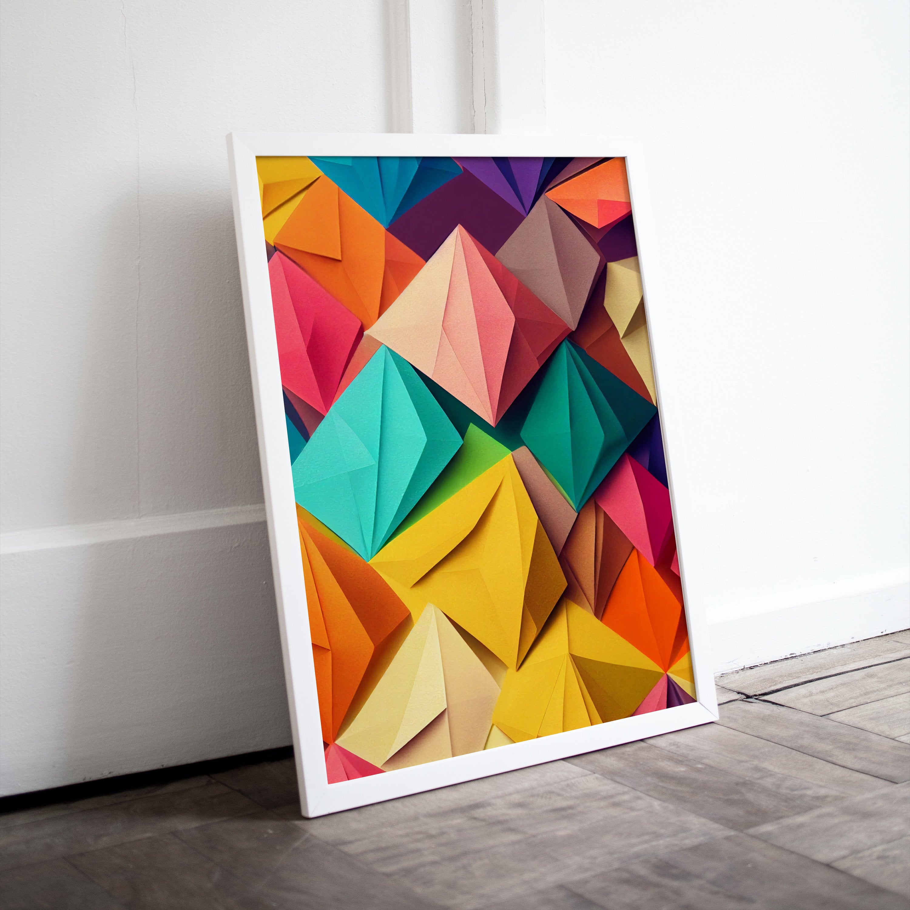 Abstract Colorful 3D Paper Texture Art. Large Abstract Painting Printable Art. Modern Contemporary  Wall Art Print. Bright Wall Art
