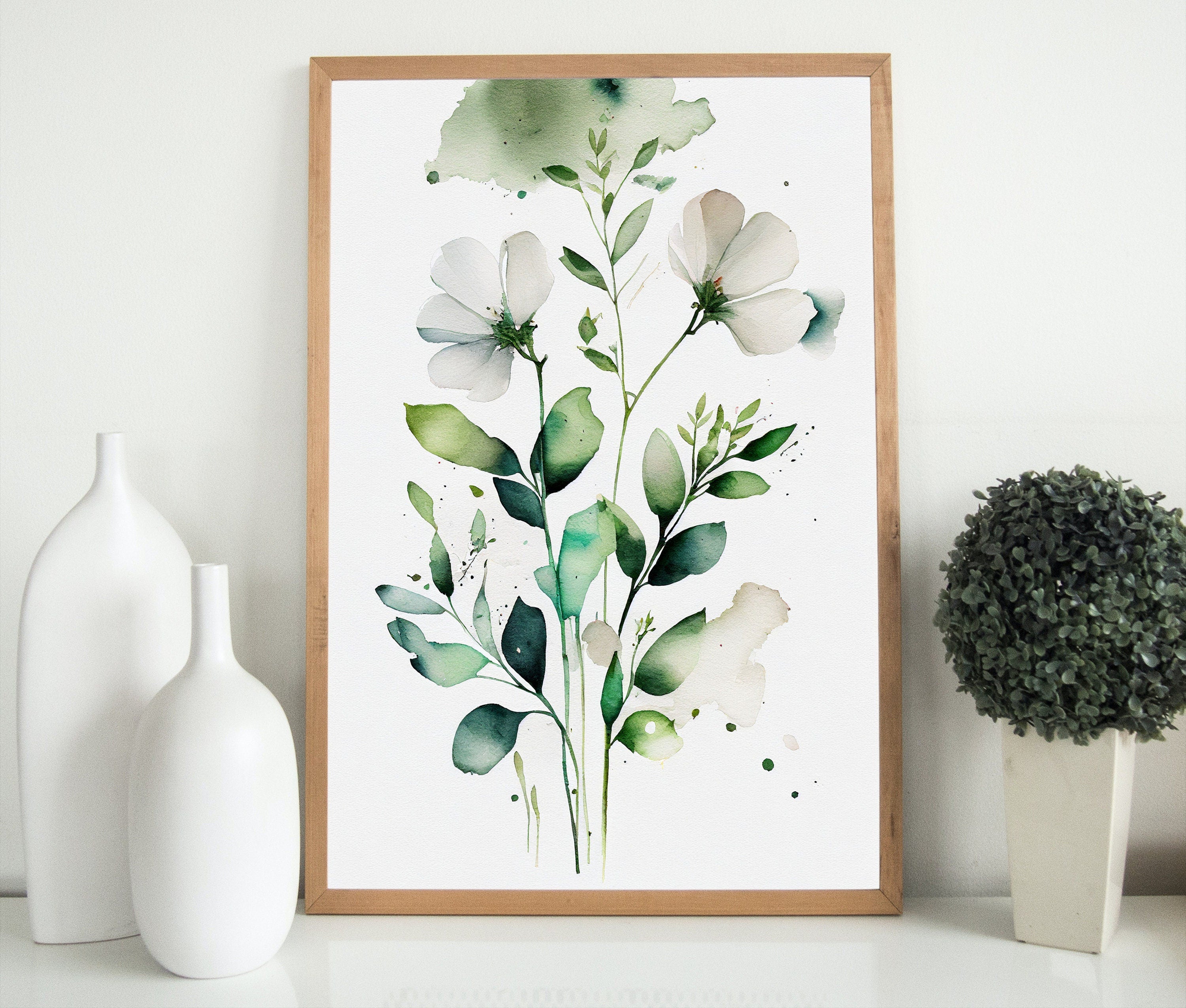 Floral Printable Wall Art. Boho Floral Art. Watercolor Botanical Print. Printable Flower Watercolor. Wild Flowers Art. Floral Minimalist Art