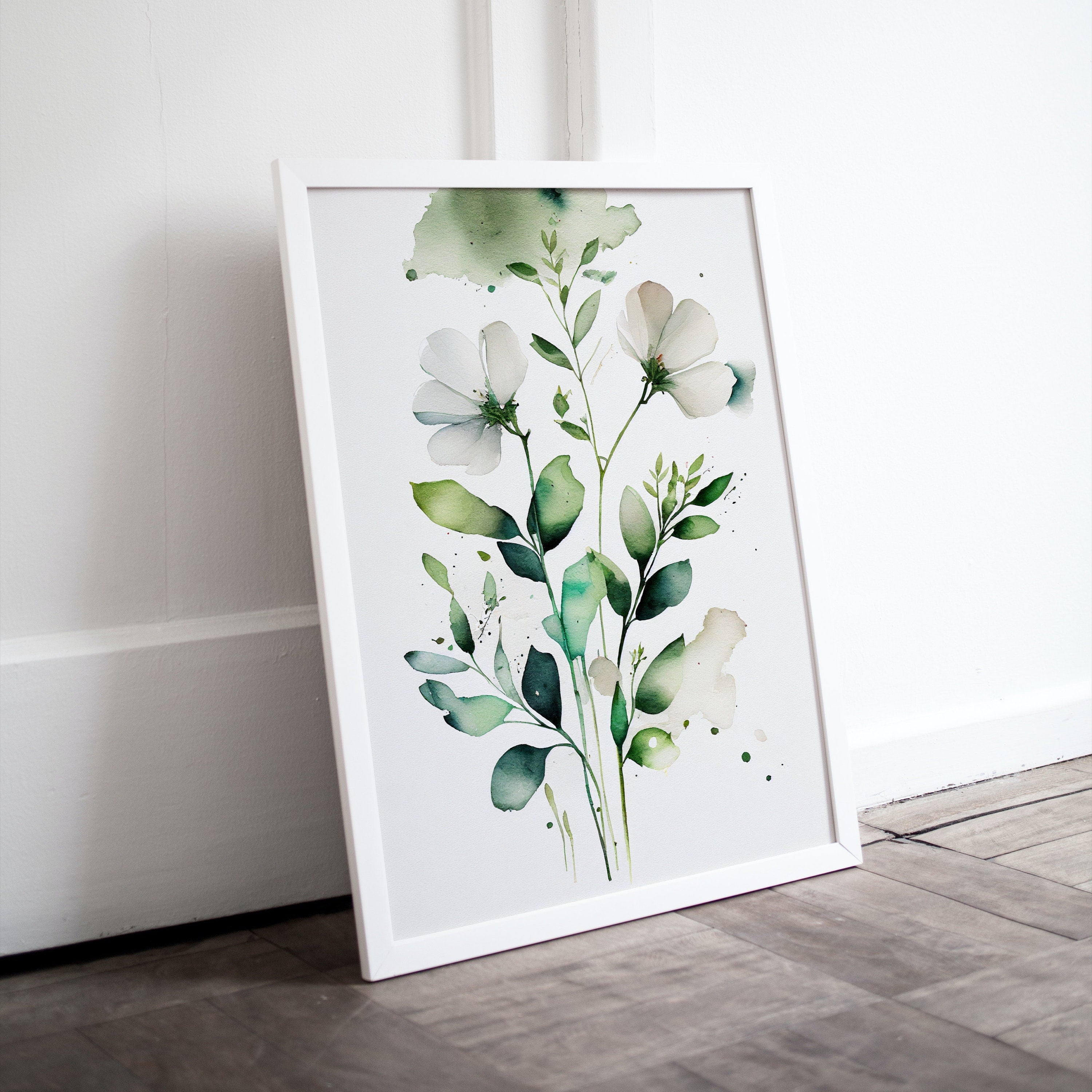 Floral Printable Wall Art. Boho Floral Art. Watercolor Botanical Print. Printable Flower Watercolor. Wild Flowers Art. Floral Minimalist Art