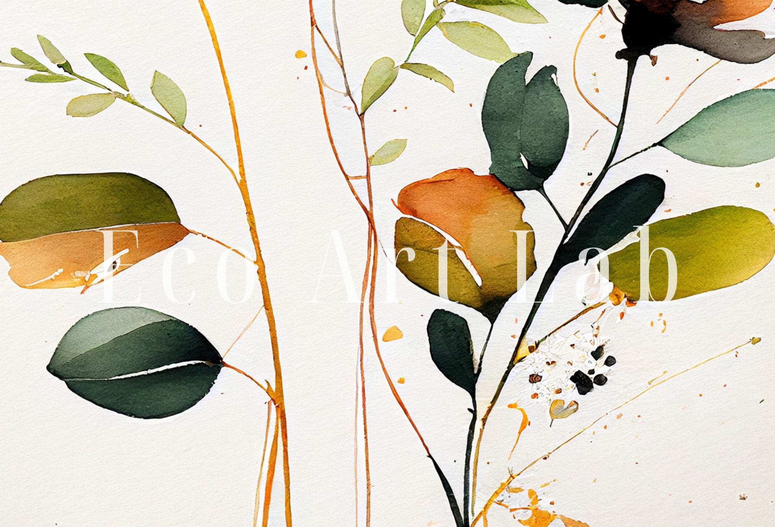 Watercolor Botanical Print. Floral Printable Wall Art. Printable Flower Watercolor. Boho Floral Art. Wild Flowers Art. Floral Minimalist Art