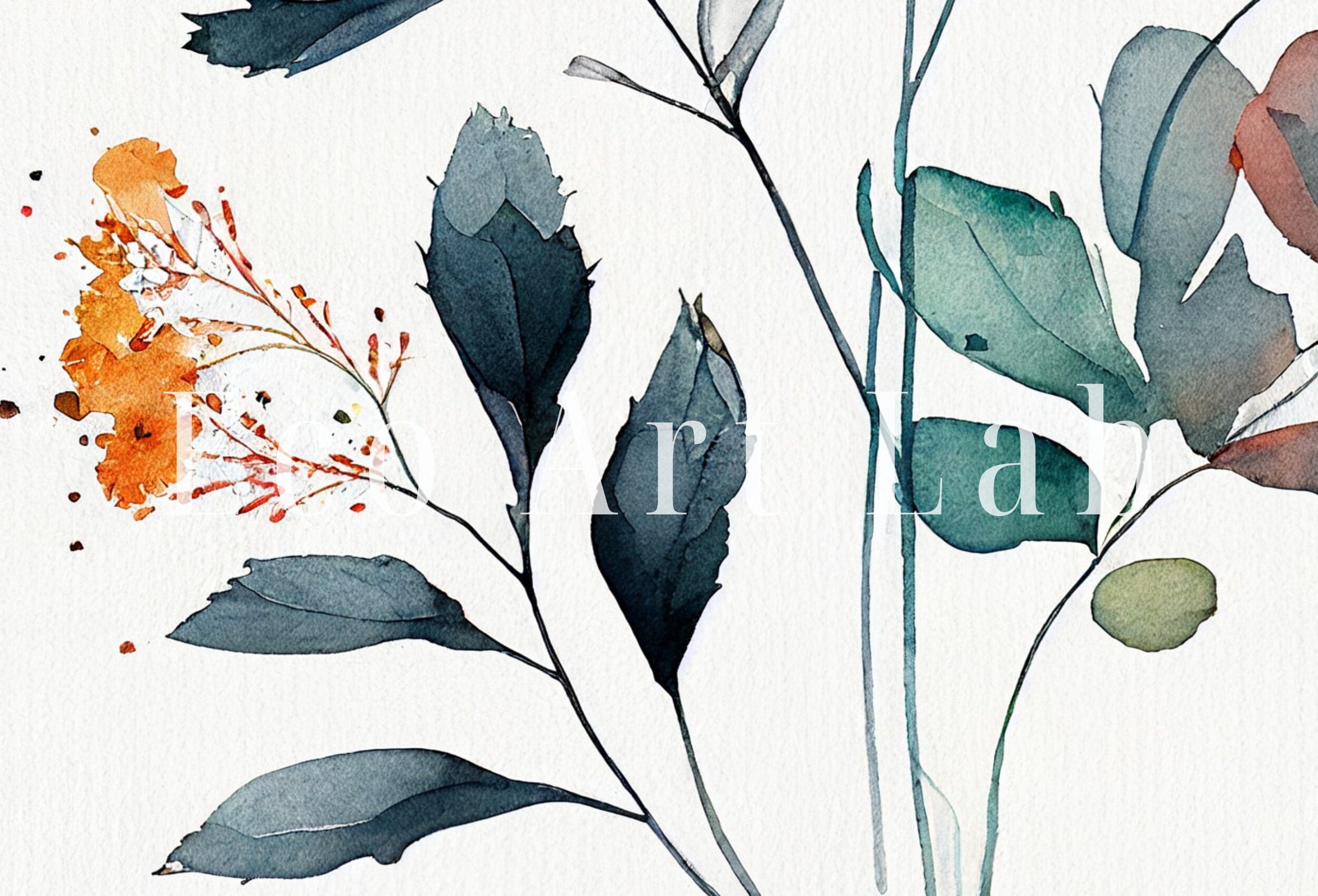 Watercolor Botanical Print. Printable Flower Watercolor. Floral Printable Wall Art. Boho Floral Art. Wild Flowers Art. Floral Minimalist Art