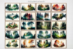 Set of 40 Samsung Frame TV 4K Art. Forests Landscape Watercolor Paintings. Nature Collection TV Art Set. Instant Download Frame TV Art