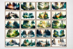 Set of 40 Samsung Frame TV 4K Art. Forests Landscape Watercolor Paintings. Nature Collection TV Art Set. Instant Download Frame TV Art