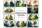 Set of 15 Samsung Frame TV 4K Art. Forests Landscape Watercolor Paintings. Nature Collection TV Art Set. Instant Download Frame TV Art
