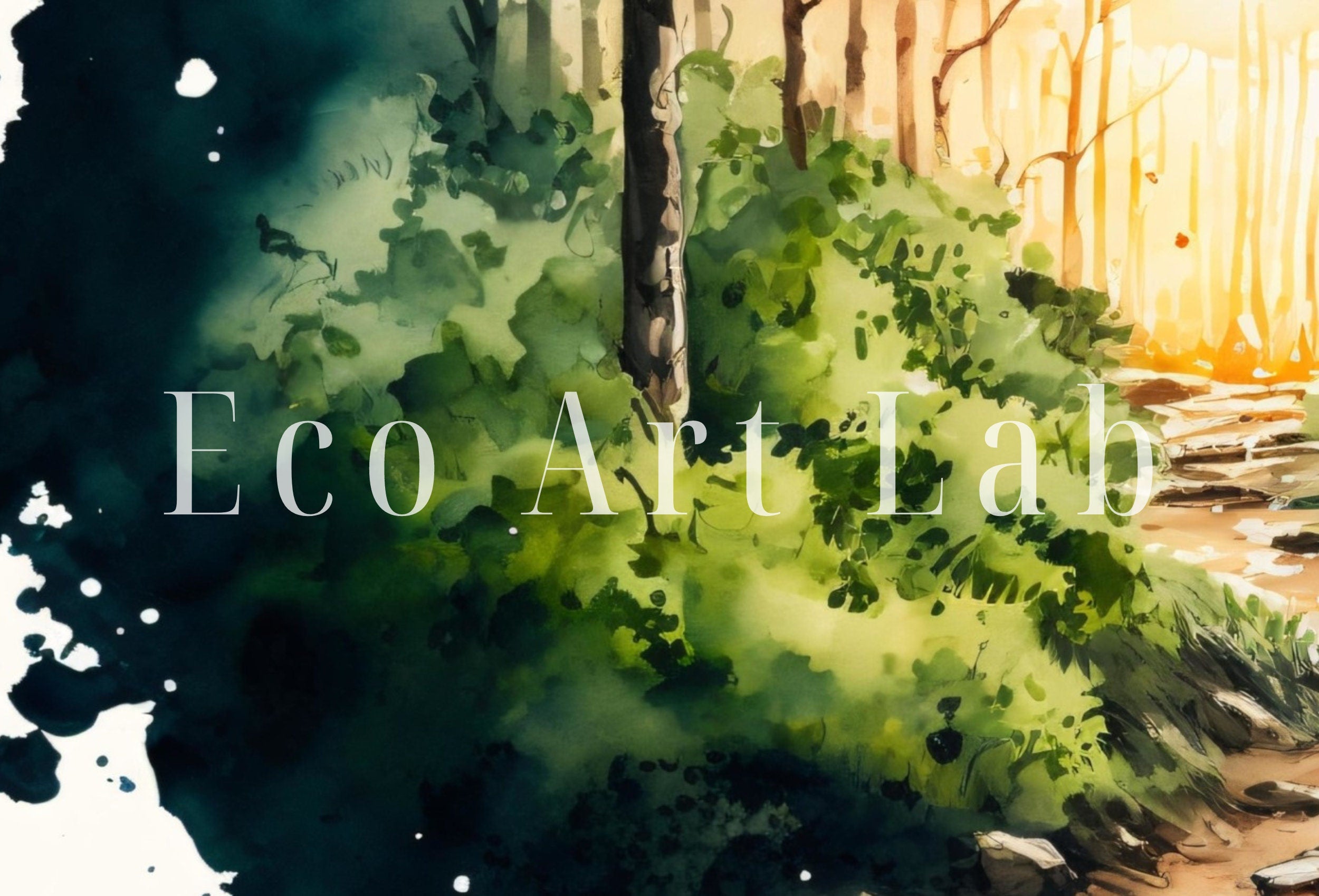 Set of 4 Samsung Frame TV 4K Art. Watercolor Forests Landscape Digital Paintings. Instant Download Forest Art Set for Samsung Frame TV.