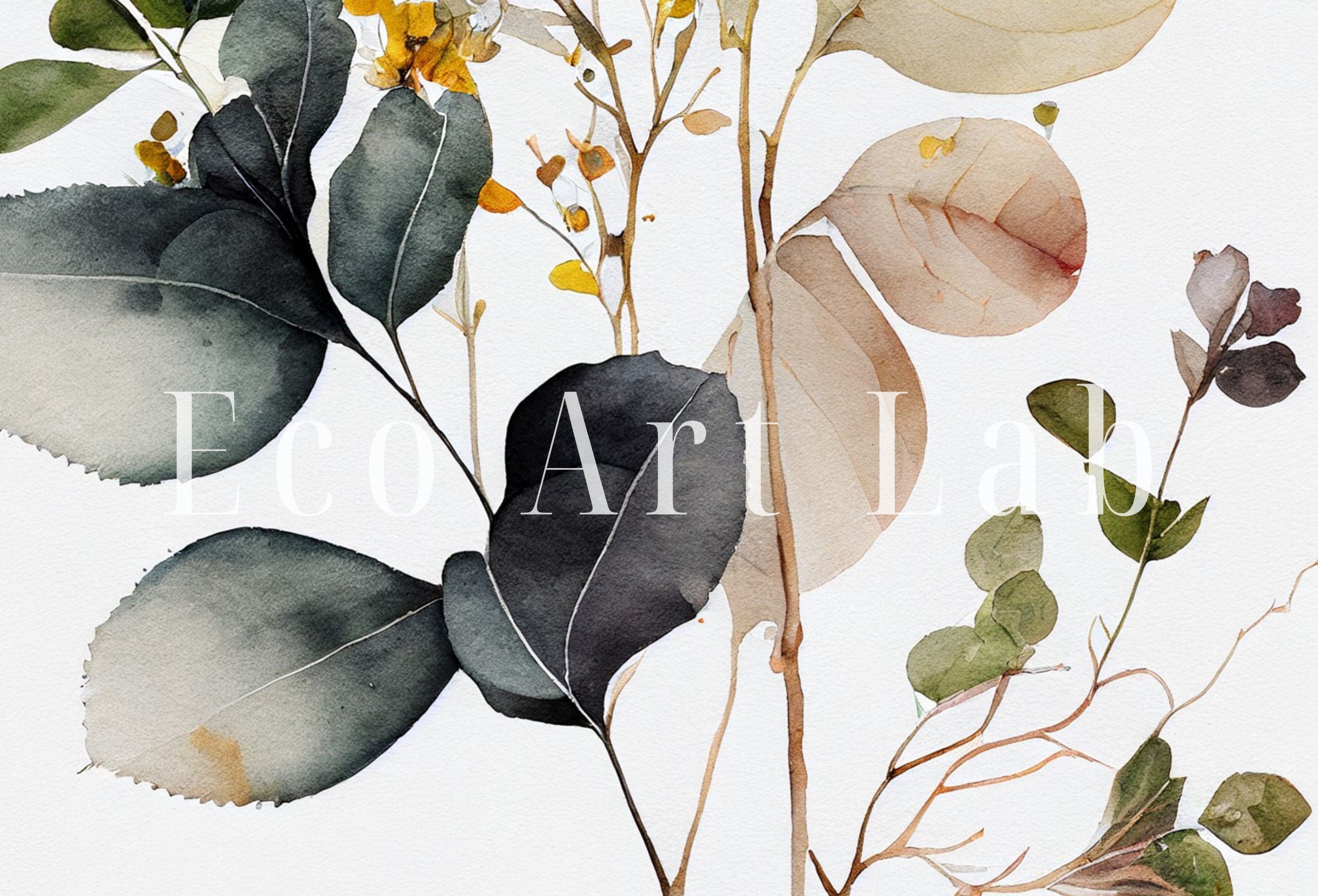 Watercolor Botanical Print. Floral Printable Wall Art. Wild Flowers Art. Floral Minimalist Art. Boho Floral Art. Printable Flower Watercolor