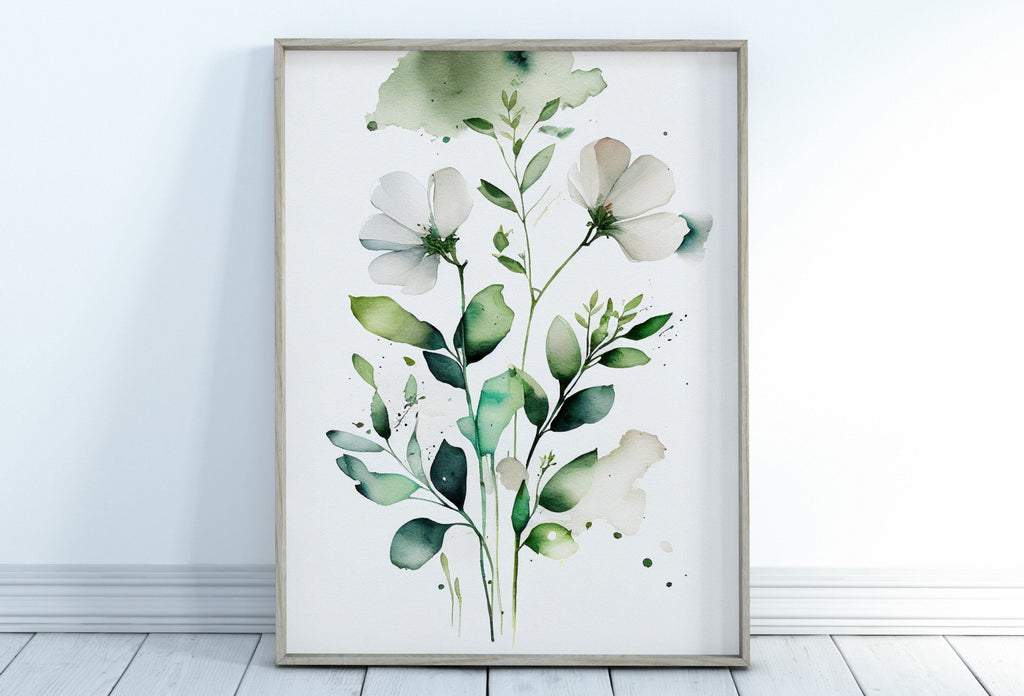 Floral Printable Wall Art. Boho Floral Art. Watercolor Botanical Print. Printable Flower Watercolor. Wild Flowers Art. Floral Minimalist Art