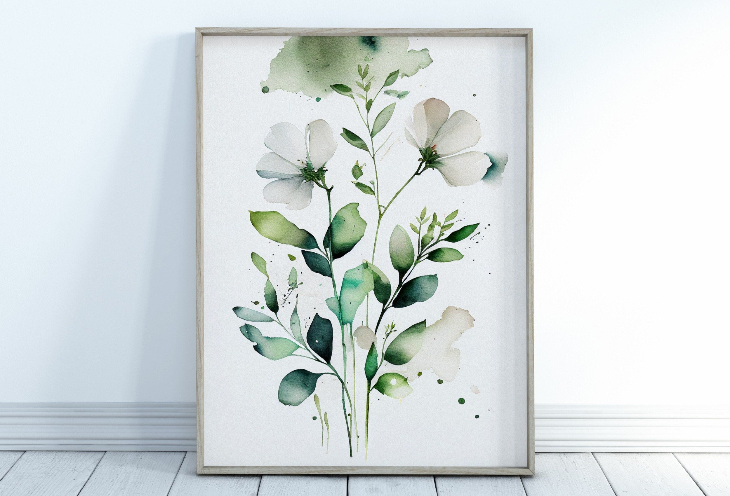 Floral Printable Wall Art. Boho Floral Art. Watercolor Botanical Print. Printable Flower Watercolor. Wild Flowers Art. Floral Minimalist Art