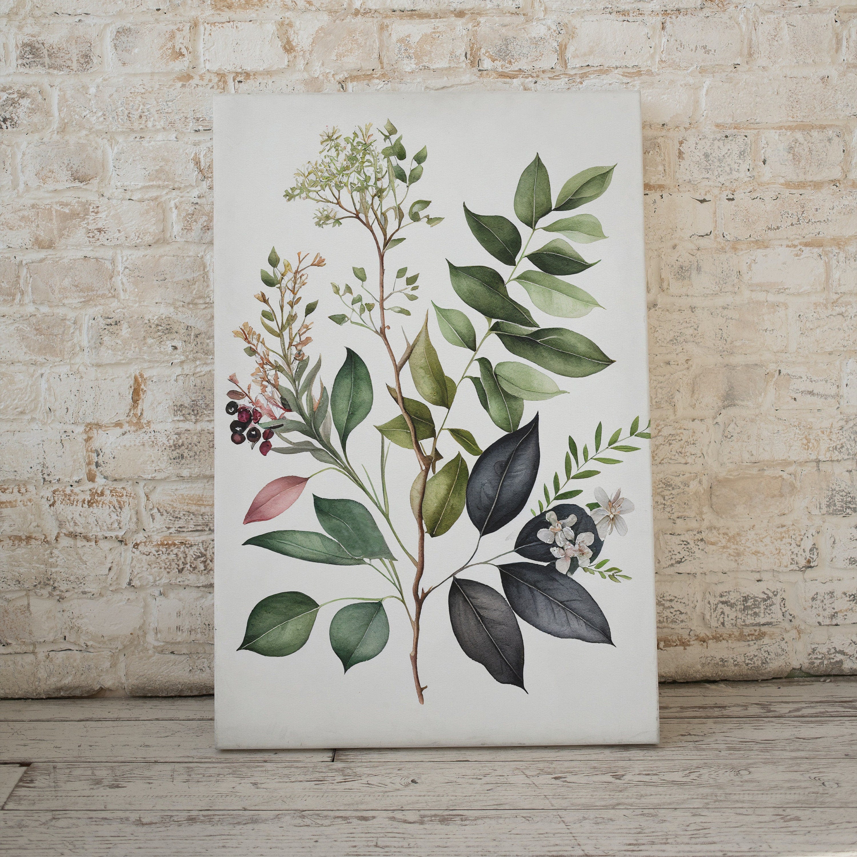 Watercolor Botanical Print. Boho Floral Art. Floral Printable Wall Art. Floral Minimalist Art. Printable Flower Watercolor. Wild Flowers Art