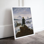 Wanderer Above the Sea of Fog by Caspar Friedrich. Printable Famous Vintage Landscape Painting. Instant Digital Download. Wall Art Print