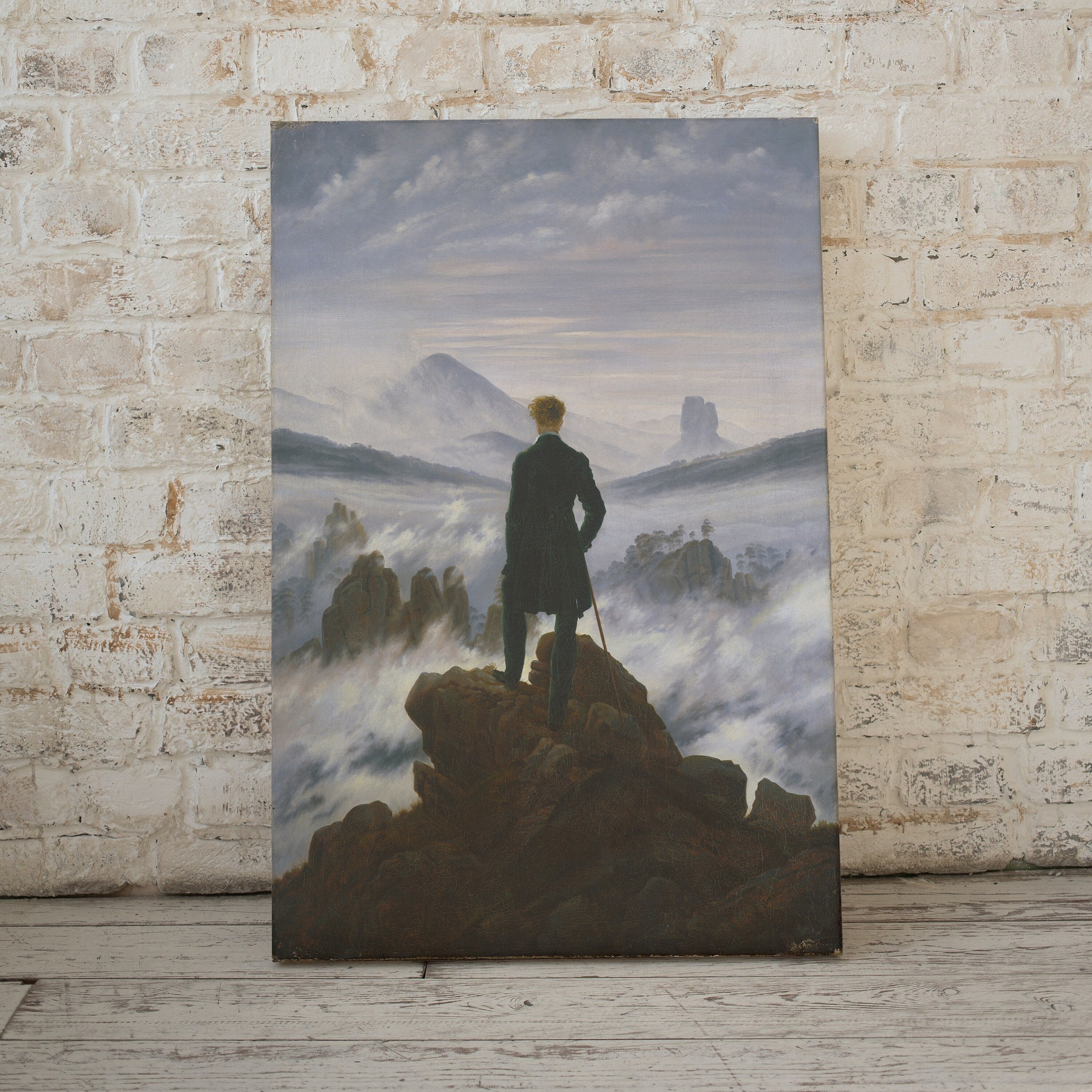 Wanderer Above the Sea of Fog by Caspar Friedrich. Printable Famous Vintage Landscape Painting. Instant Digital Download. Wall Art Print