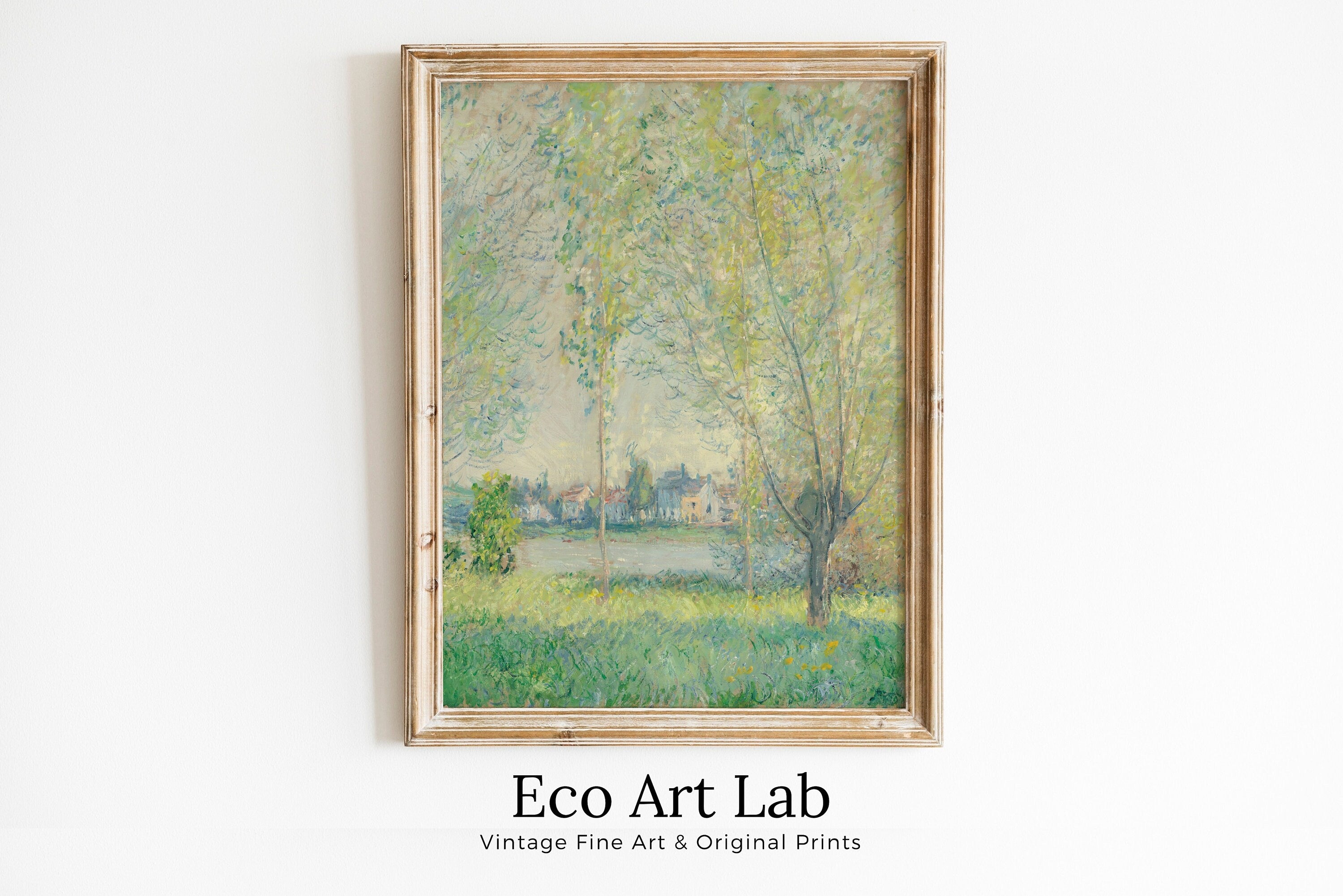 Willows Landscape Claude Monet Famous Painting Fine Art. Instant Download Vintage Art. Vintage Landscape Printable Wall Art. Spring Decor