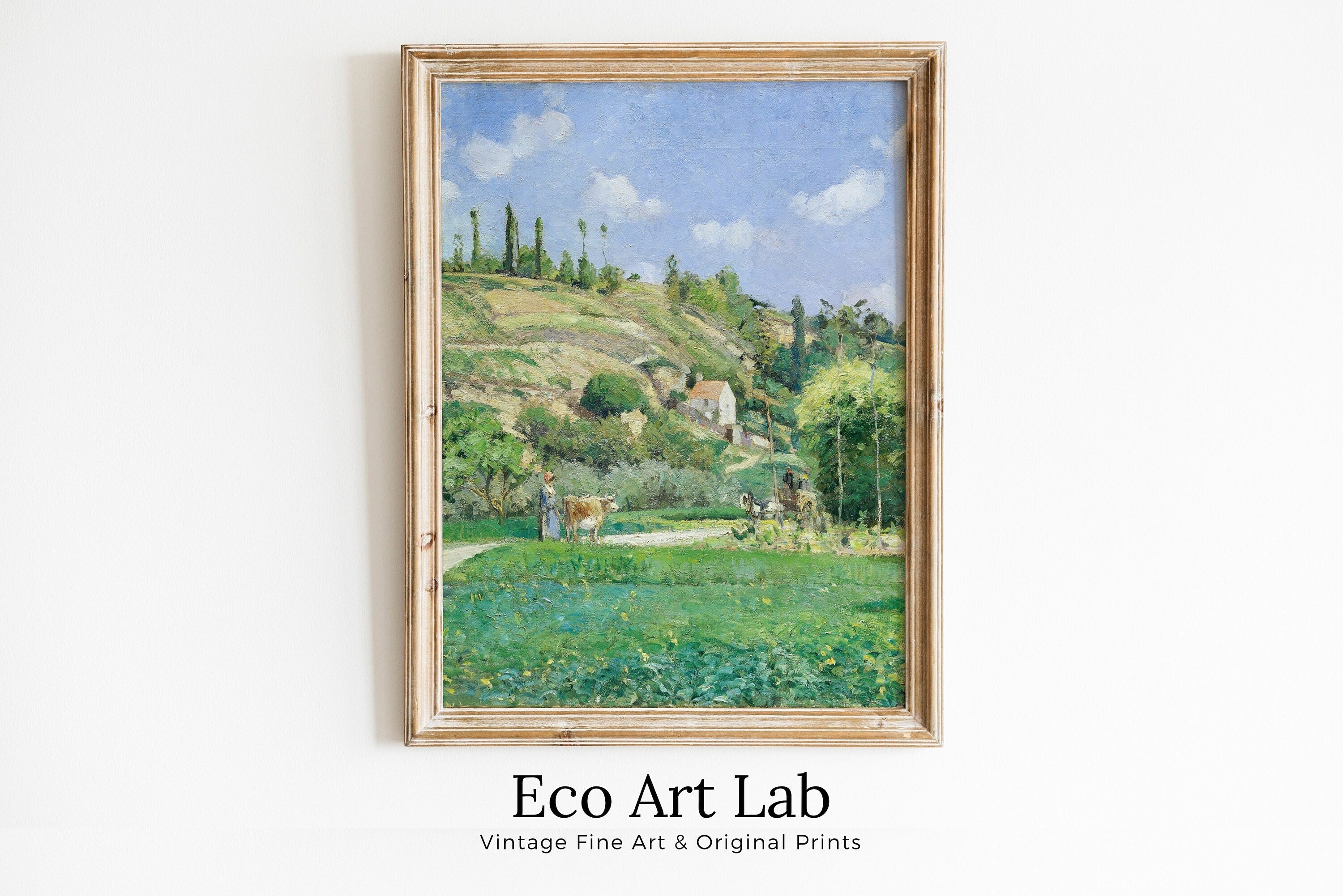 Vintage Impressionist French Countryside Antique Landscape Painting. Country Fine Art Print Wall Decor. Printable Instant Download Art