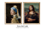 Glitch Art Altered Classic Painting Set of 2 Prints. Girl w Pearl Earring & Mona Lisa. Printable Altered Vintage Famous Classic Art Prints.