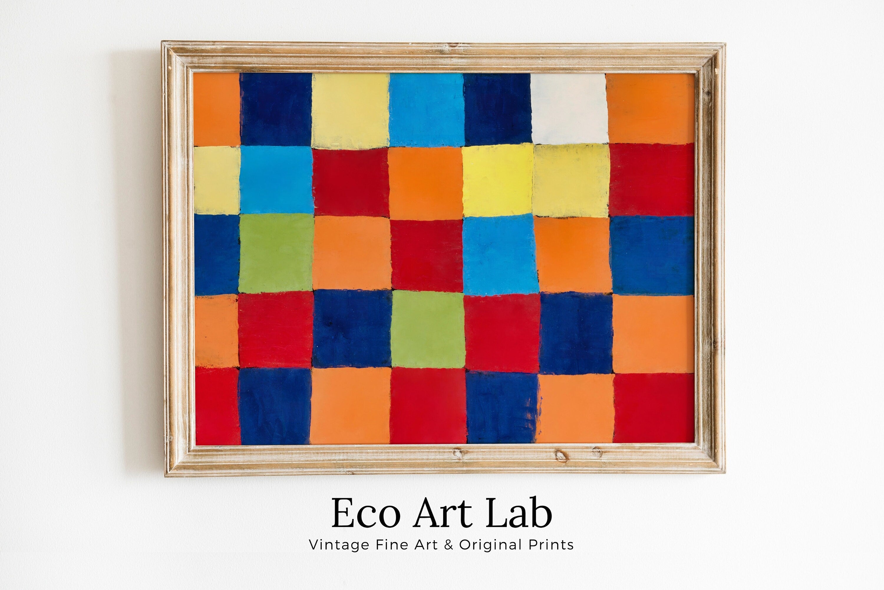 Vintage Paul Klee Colorful Abstract Painting. "Qu 1" Color Chart Printable Wall Art. Instant Download Abstract Art. Mosaic Abstract Wall Art – Printable Wall Art Digital Download – Digital Download
