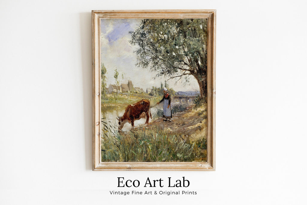 Countryside Landscape Printable Famous Painting Art Print. Instant Download Vintage Fine Art Print. Country Farmhouse Decor Digital Download