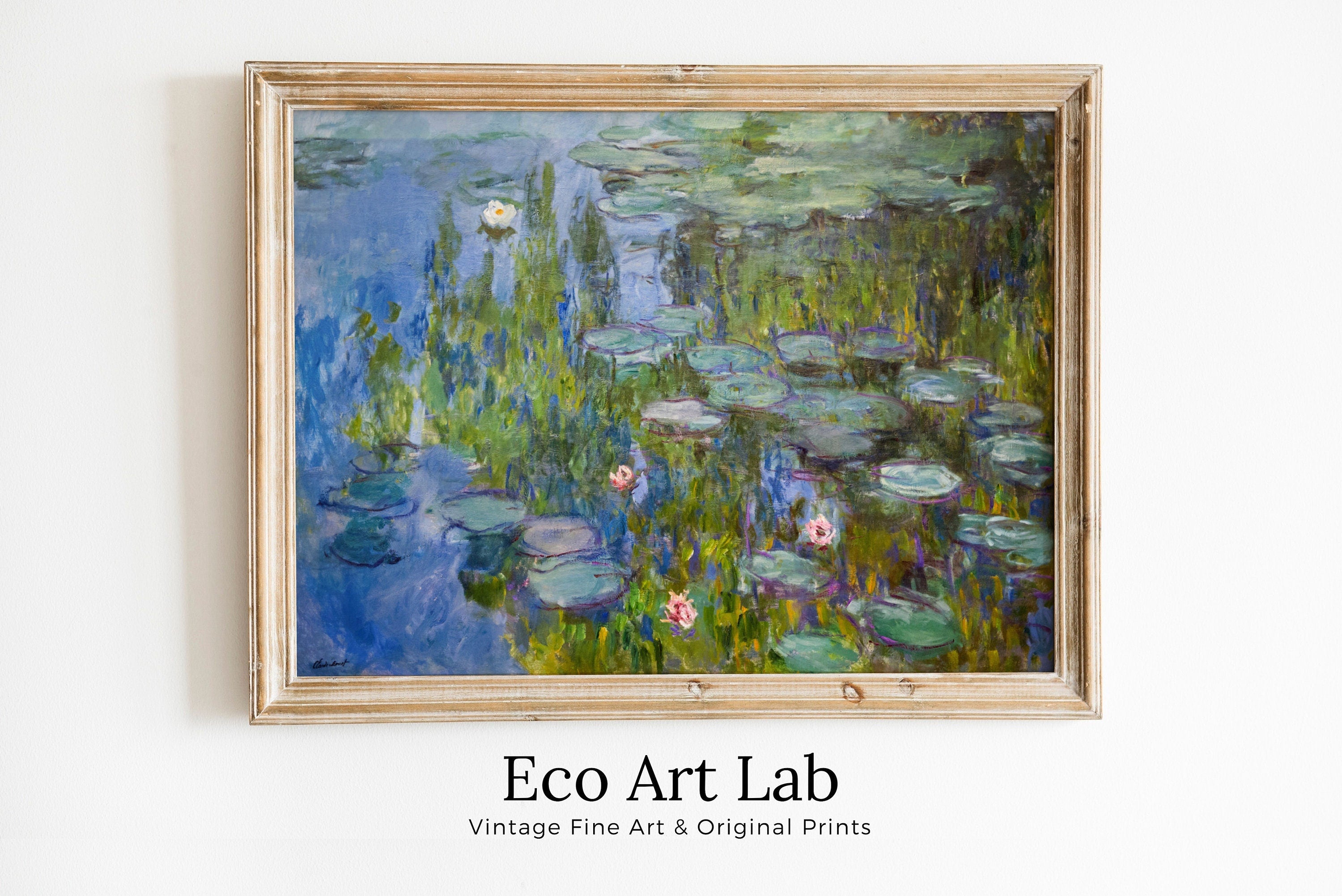 Water Lilies Painting Claude Monet Famous Monet Art. Instant Download Vintage Decor. Monet Botanical Print Printable Wall Art. Vintage Decor