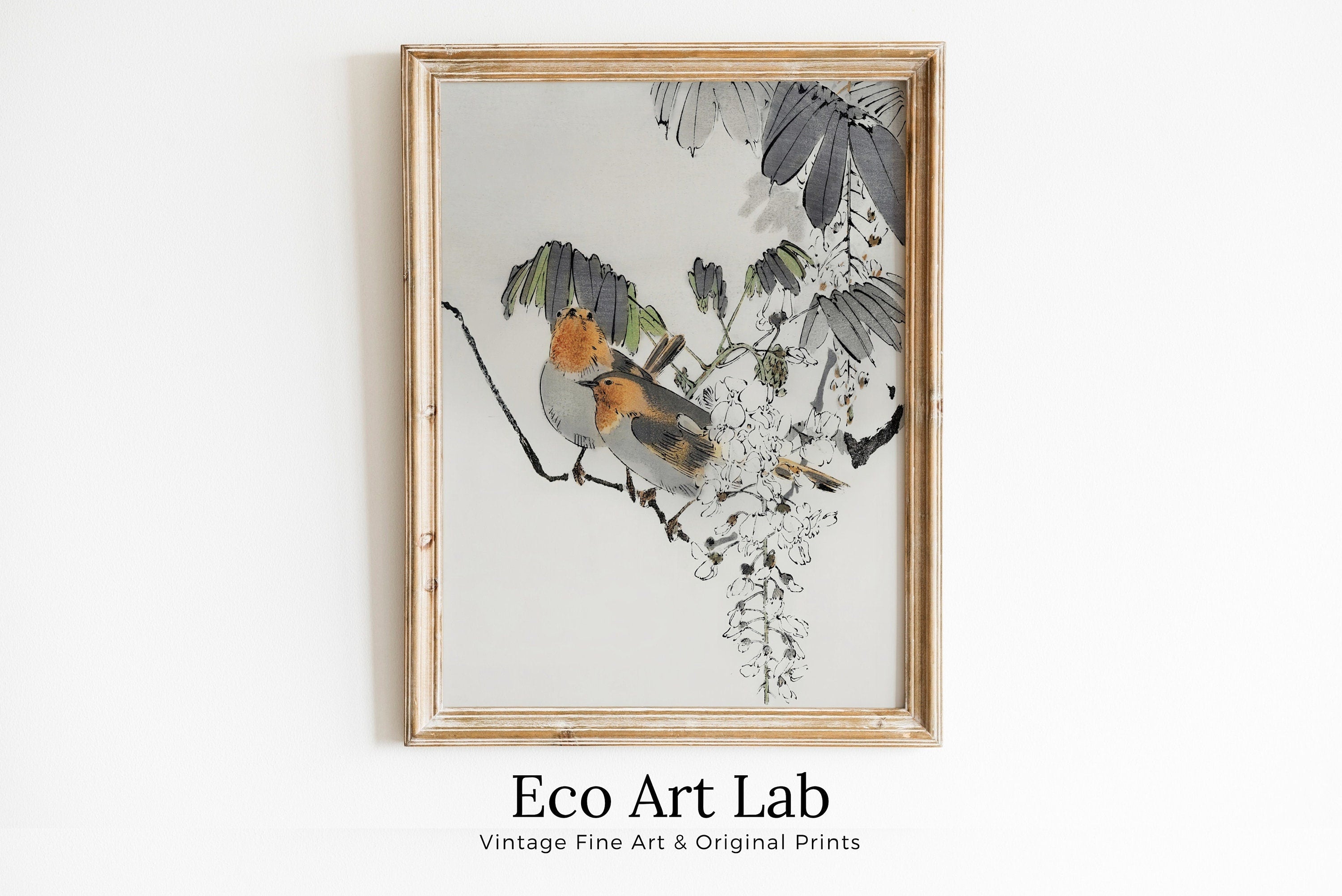 Vintage Sparrows Perched On a Branch Japanese Painting. Japanese Wall Art Printable Poster. 19th Century Japanese Vintage Wall Art, Bird Art – Printable Wall Art Digital Download – Digital Download